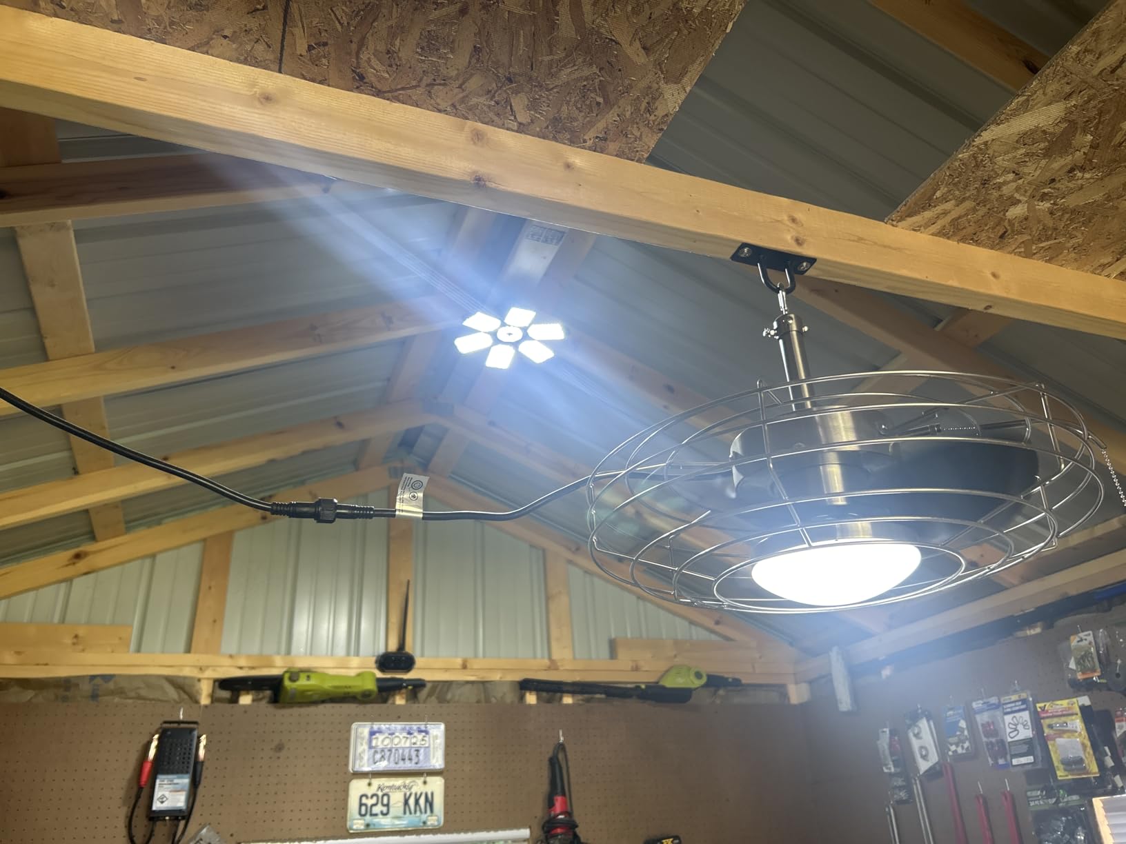 Garage Lights - 2Pack Super Bright 32000LM LED Garage Ceiling Light 6500K LED Shop Light w/ 6 Deformable Panels Screw in E26/E27 Socket Light Bulbs for Workshop Storage Warehouse Attic customer photo 2