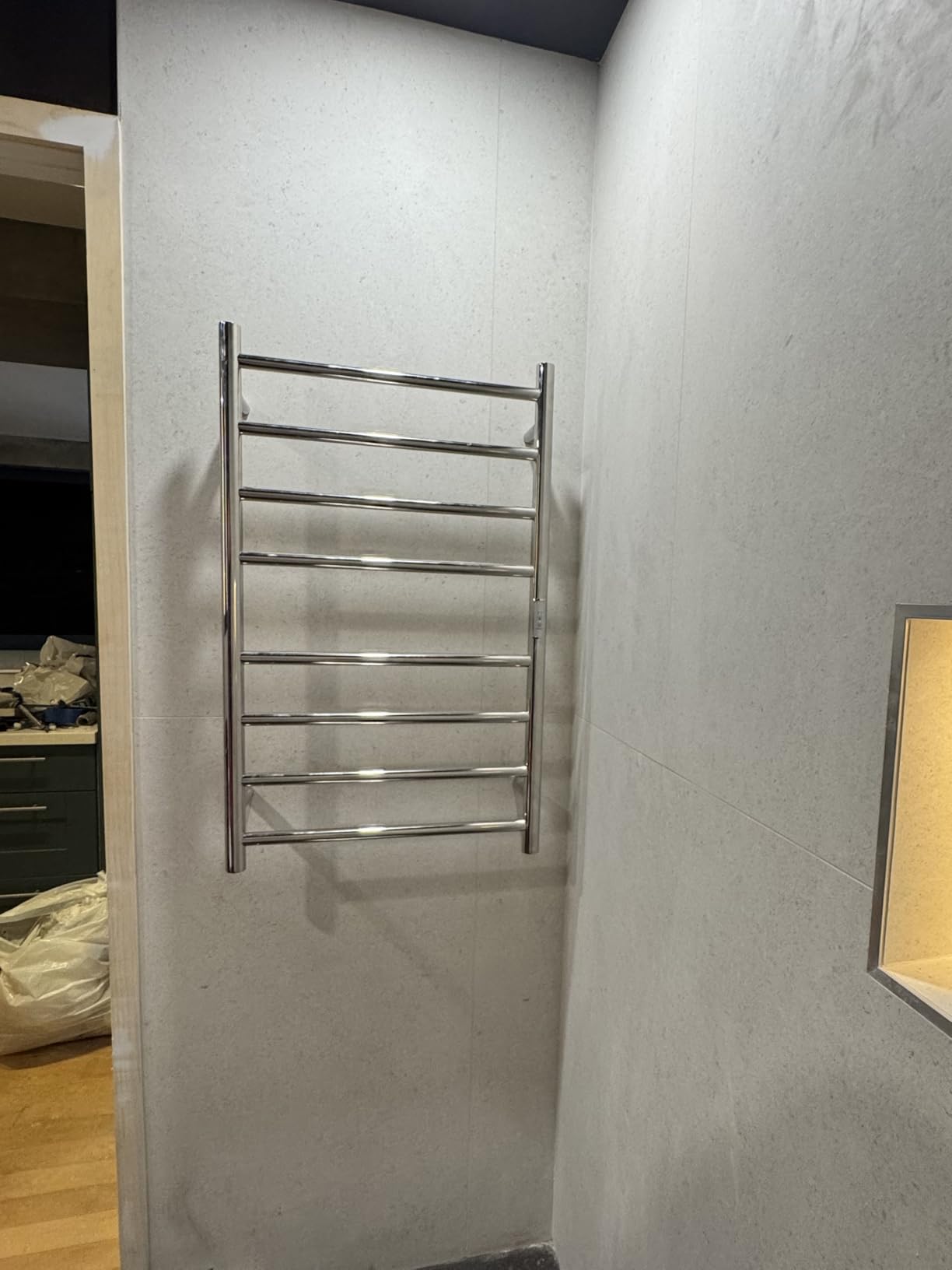 Wall Mounted Towel Warmer 8 Bars with Plug-in and Hardwired Options 3 Working Modes Brushed Stainless Steel 21 W 34 H customer photo 1