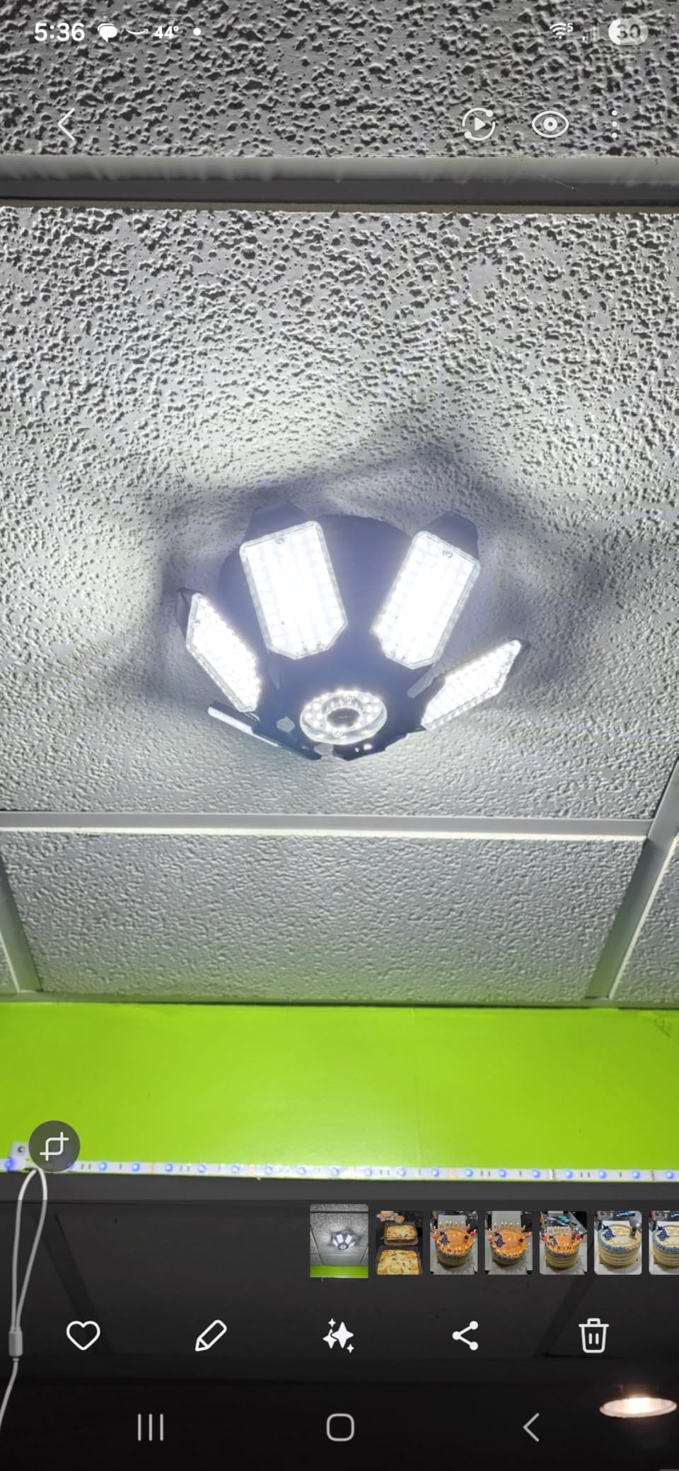 Adiding LED Garage Light 2 Pack, Super Bright 20000Lm Basement Ceiling Lighting w/ 6+1 Deformable Panels Screw in E26 Bulb Base Socket for Workshop Attic Warehouse Utility Laundry Storage Area customer photo 1