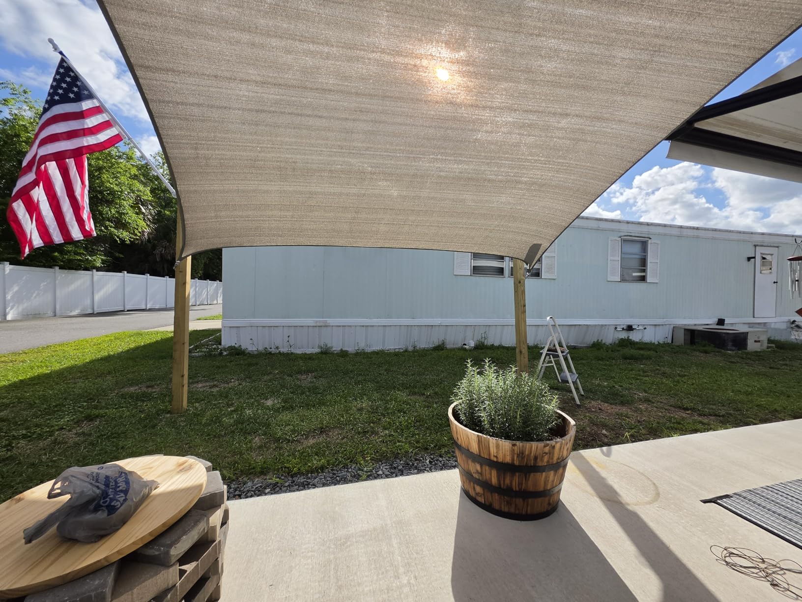 GORILLA GRIP Heavy Duty Sun Shade, UV Protection Fade Tear and Rust Resistant Rectangle Sunshade Canopy, Curved Edges Blocks Sunlight, 12x16 FT Gray customer photo 1