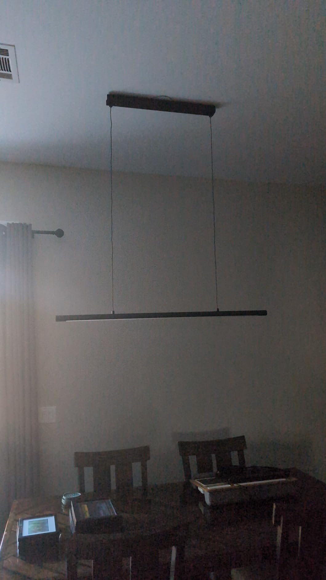 LED Linear Pendant Light, Office Light, Flicker-Free, Dimmable, Modern Ceiling Lighting for Bedroom Dining Room Table, 20W 3000K Warm Light 47.2