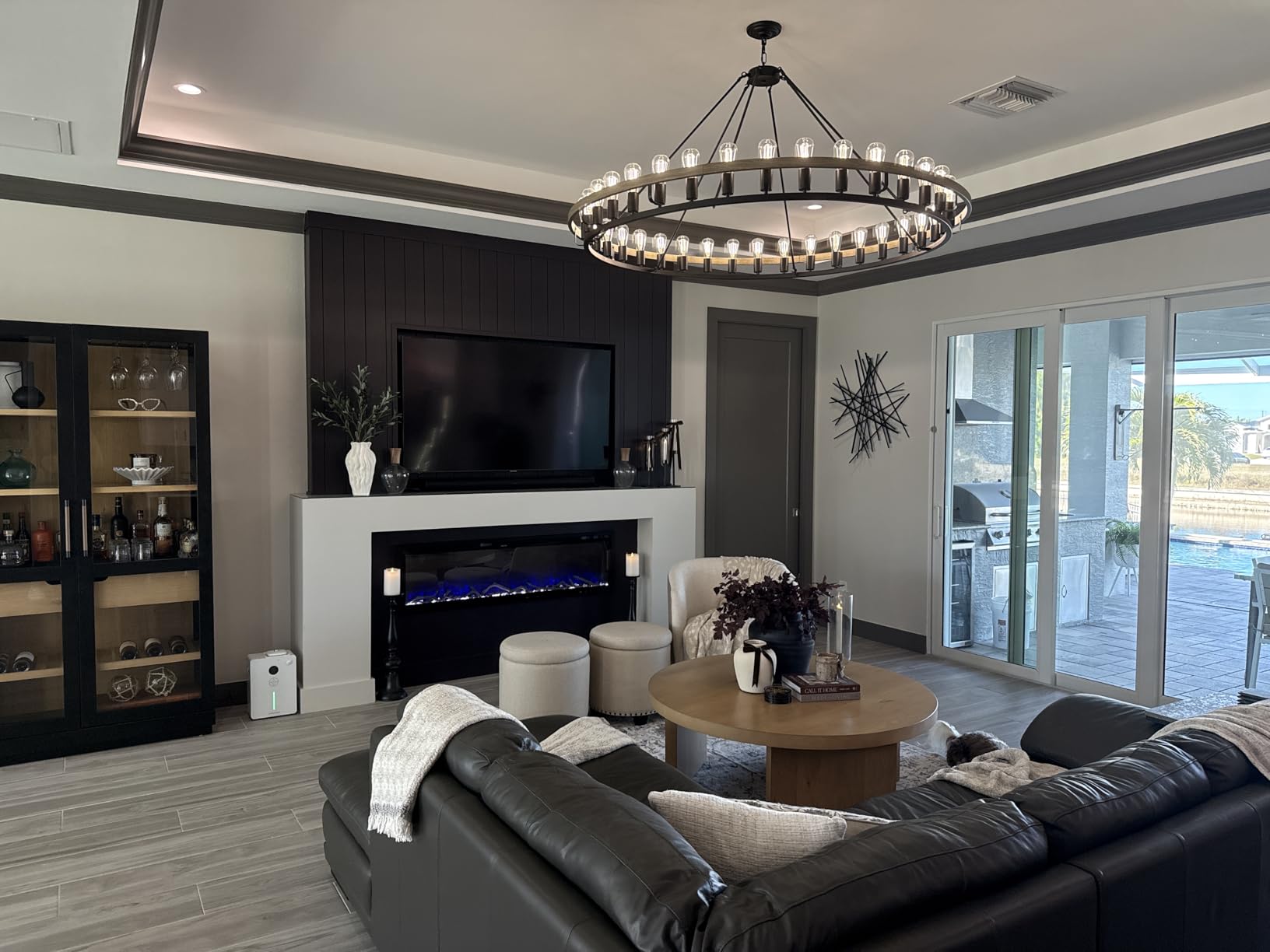Wagon Wheel Chandelier 2 Tier 54-Light 60-inch, Farmhouse Industrial Chandelier Black Rustic Pendant Light Fixture Extra Large for High Ceilings, Living Room Foyer customer photo 2