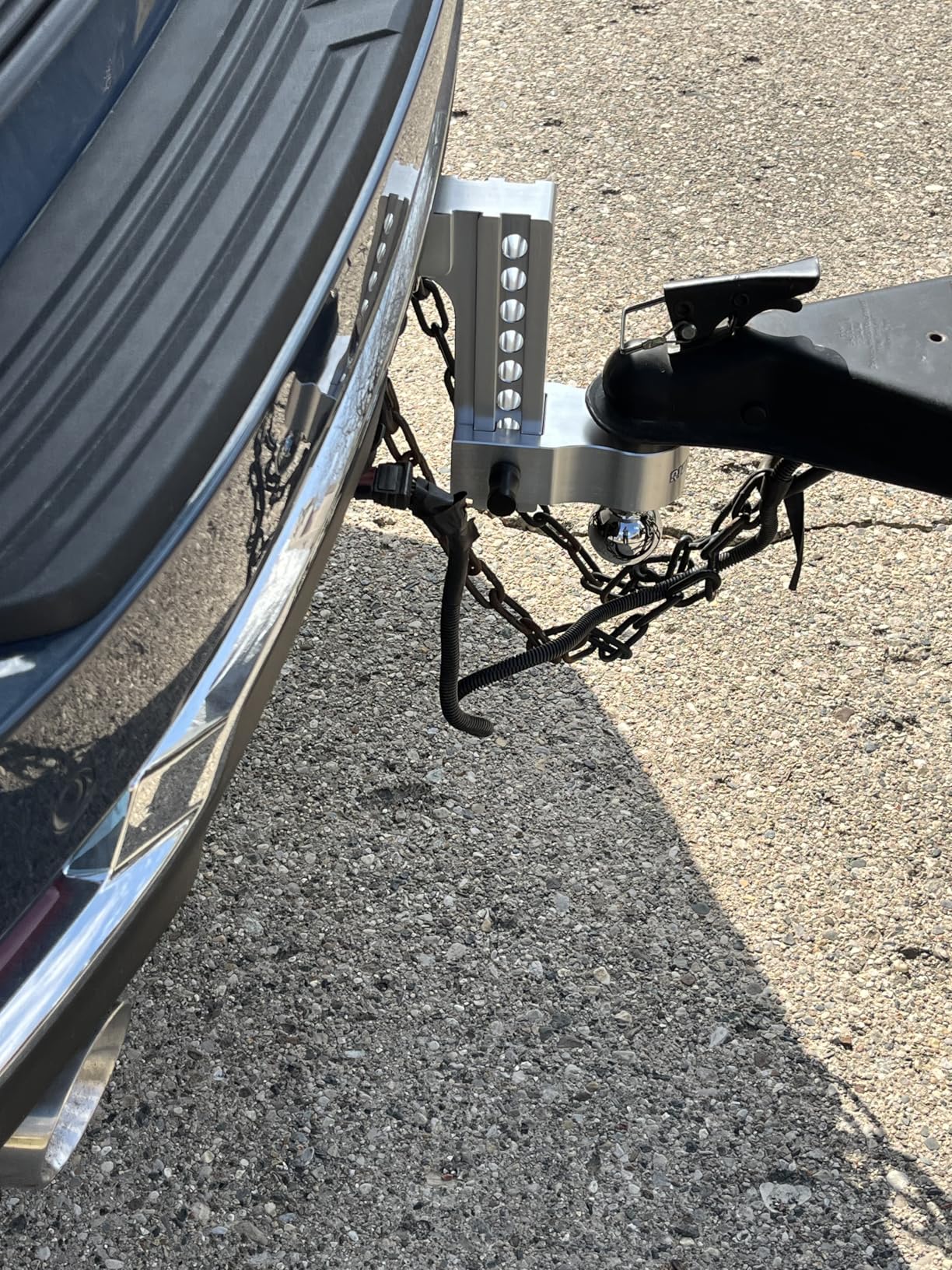Rhino USA Adjustable Trailer Hitch (Fits 2-Inch Receiver) - Heavy Duty Aluminum Tow Hitches with 6-Inch Drop/Rise for Truck (12,500 LBS GTW) - Weatherproof Double Anti-Theft Locking Hitch Pin (Silver) customer photo 2