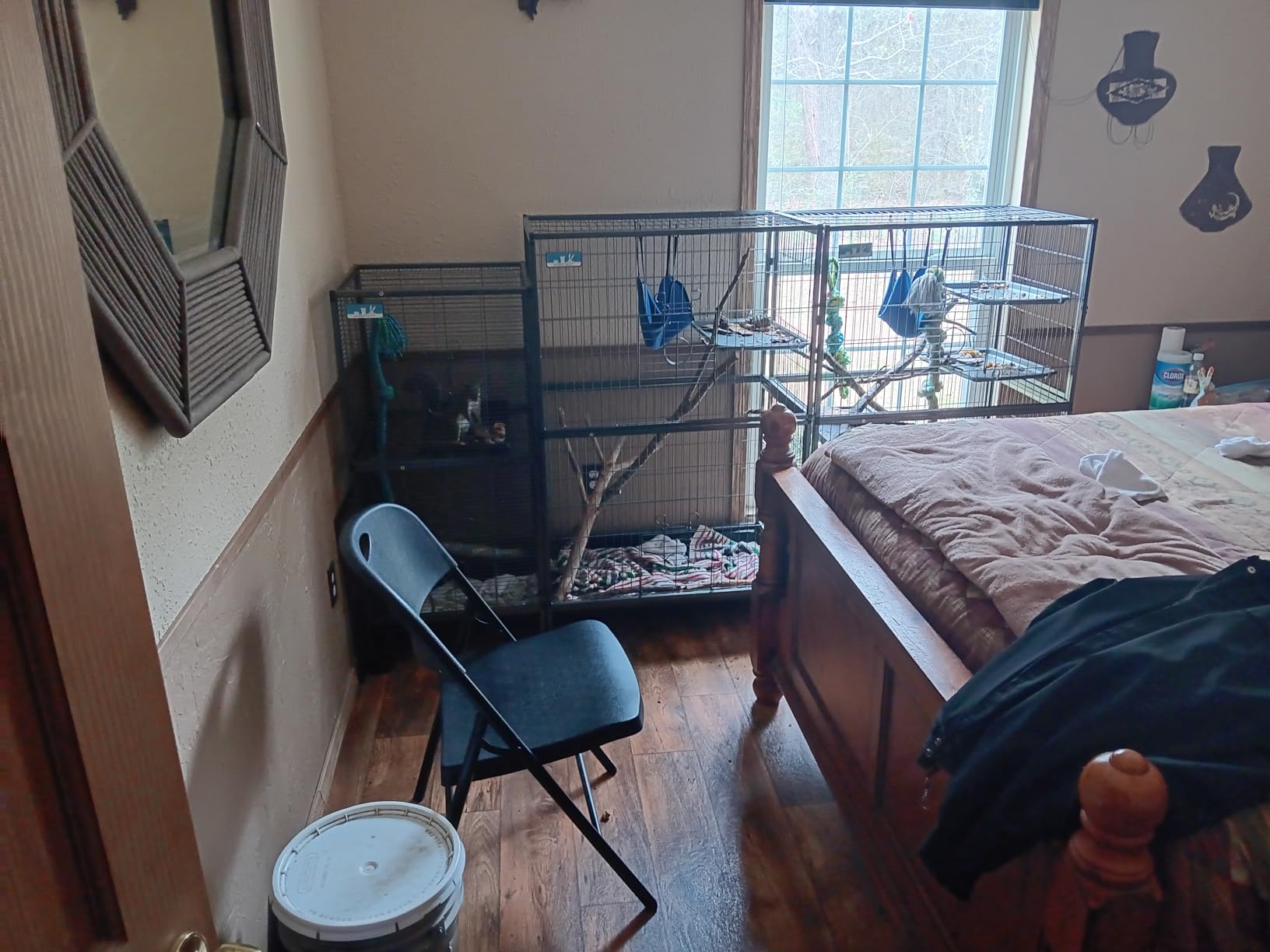 HABUTWAY 50''H Metal Small Animal Cages, Rolling Chinchilla Cage with Removable Ramps, Lagre Cage for Chinchillas/Guinea Pigs/Rabbit, Ferret Cages with Hammock & 5 Tiers, Black customer photo 2