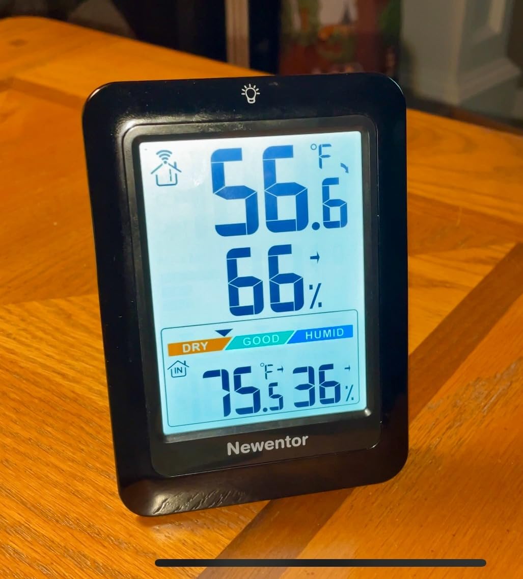 Newentor Indoor Outdoor Thermometer Wireless, Weather Stations Wireless Indoor Outdoor, Outdoor Thermometers for Patio House, Outside Inside Thermometers with Comfort Indicator, Black with 1 Sensor customer photo 1
