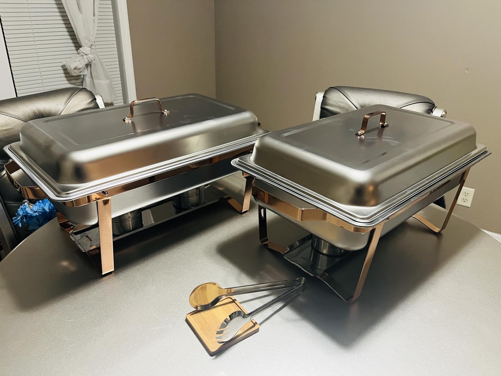 VEVOR Chafing Dish Buffet Set, 8 Qt 2 Pack, Stainless Steel Chafer with Full Size Pans customer photo 1