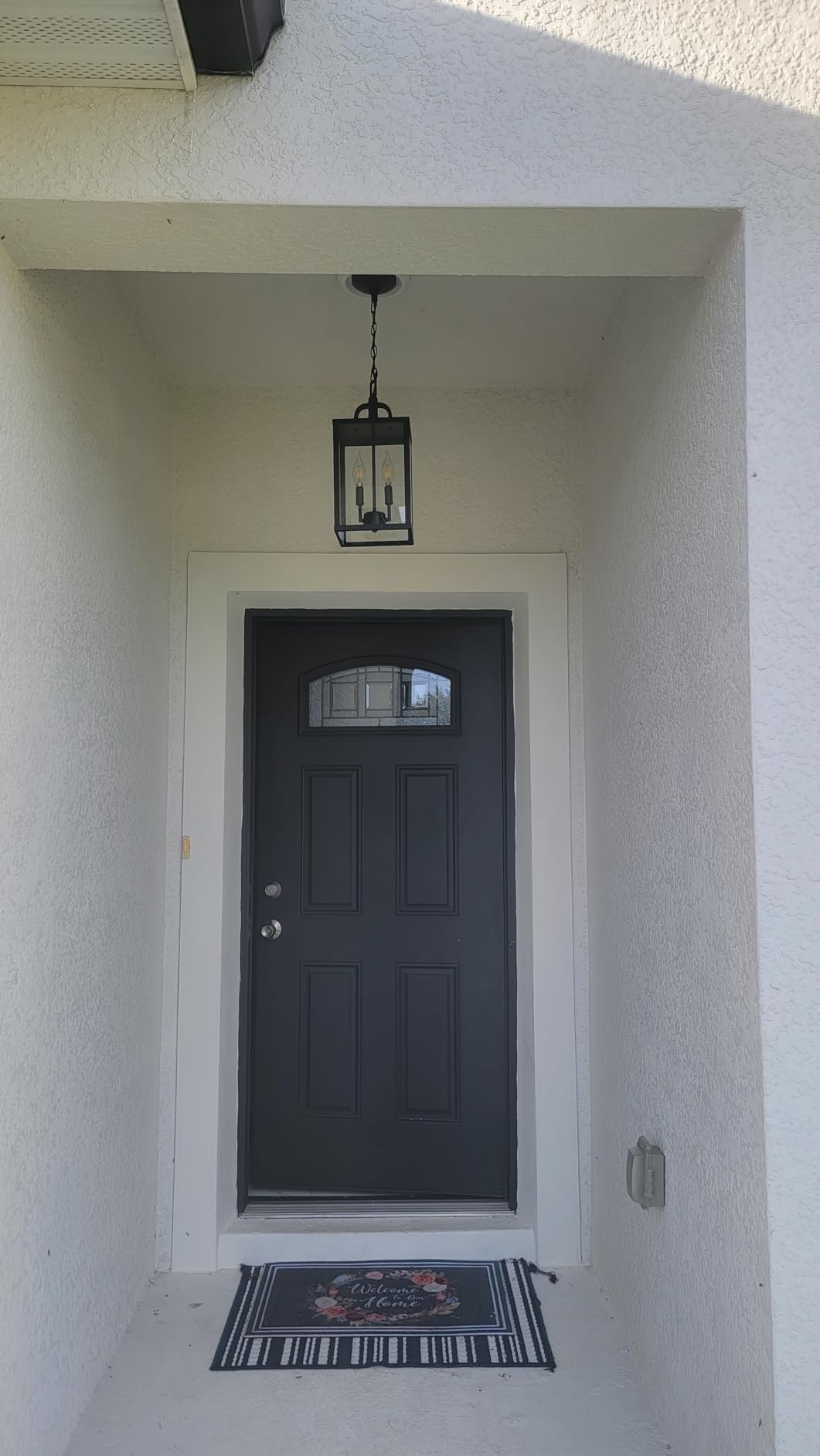Large Outdoor Indoor Pendant Light 2-Light, Modern Black Metal Outside Chandelier Exterior Hanging Fixture Ceiling Mount with Clear Glass Shade for Front Porch Entrance Foyer Entryway (Bulb Included) customer photo 2