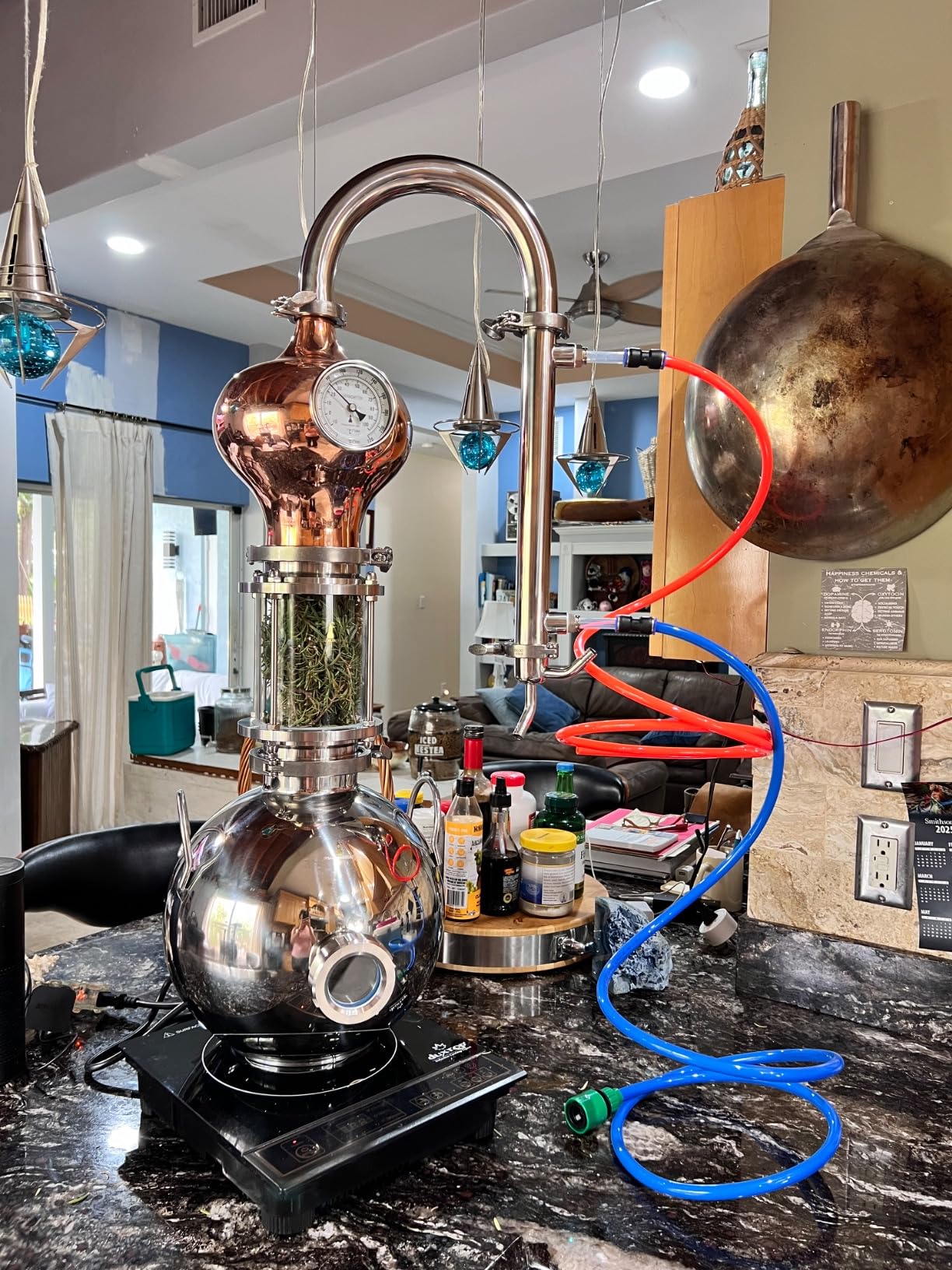 HOOLOO D15 Distiller Still for Home Use Kit 304 Stainless Steel Making Kit with Thermometer Hydrosol Essential Oil Alcohol Brandy Vodka 4Gal customer photo 1