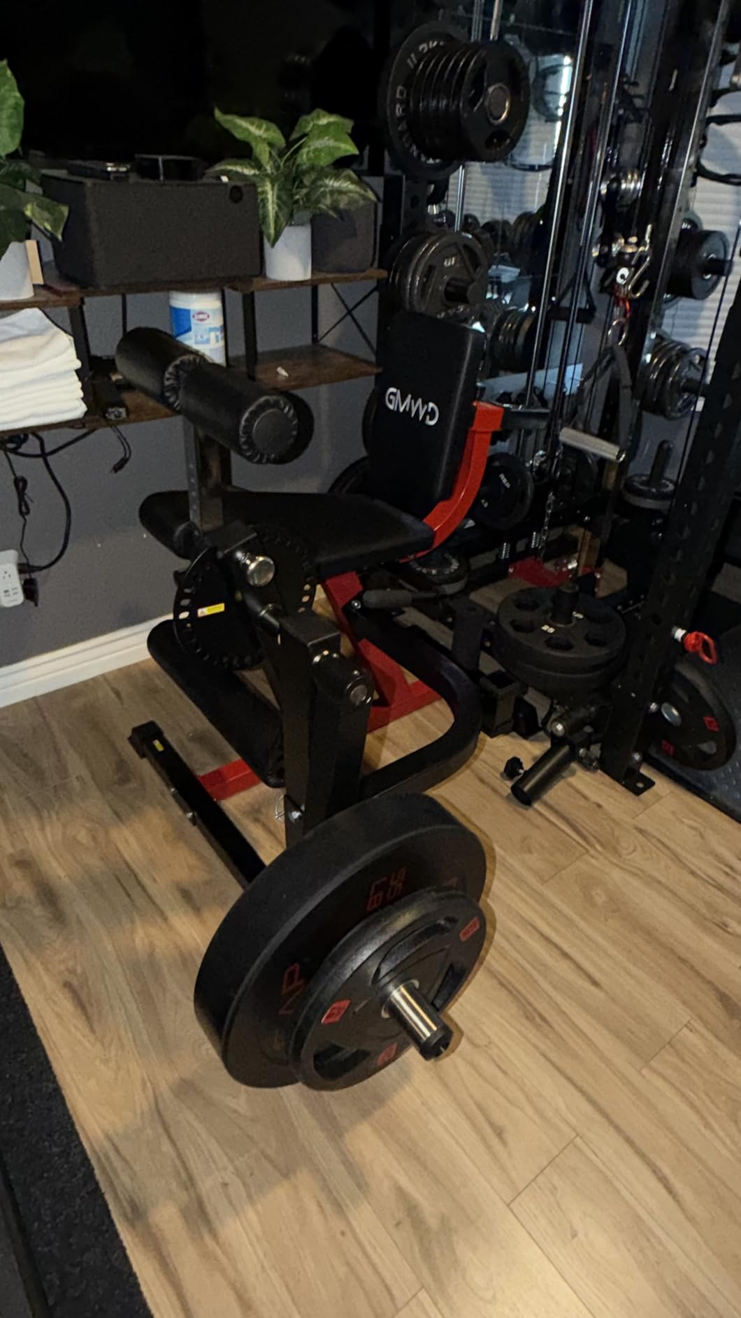 GMWD Leg Extension and Curl Machine, Lower Body Special Leg Machine, Adjustable Leg Exercise Bench with Plate Loaded, Leg Rotary Extension for Thigh, Home Gym Weight Machine customer photo 1