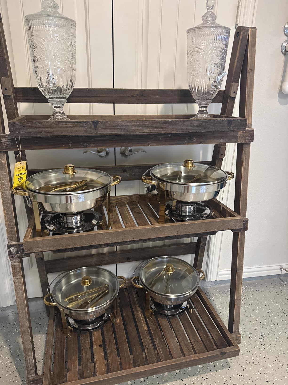 ROVSUN 5QT 4 Pack Chafing Dish Buffet Set Gold Accent, NSF Round Stainless Steel Buffet Warmer customer photo 1