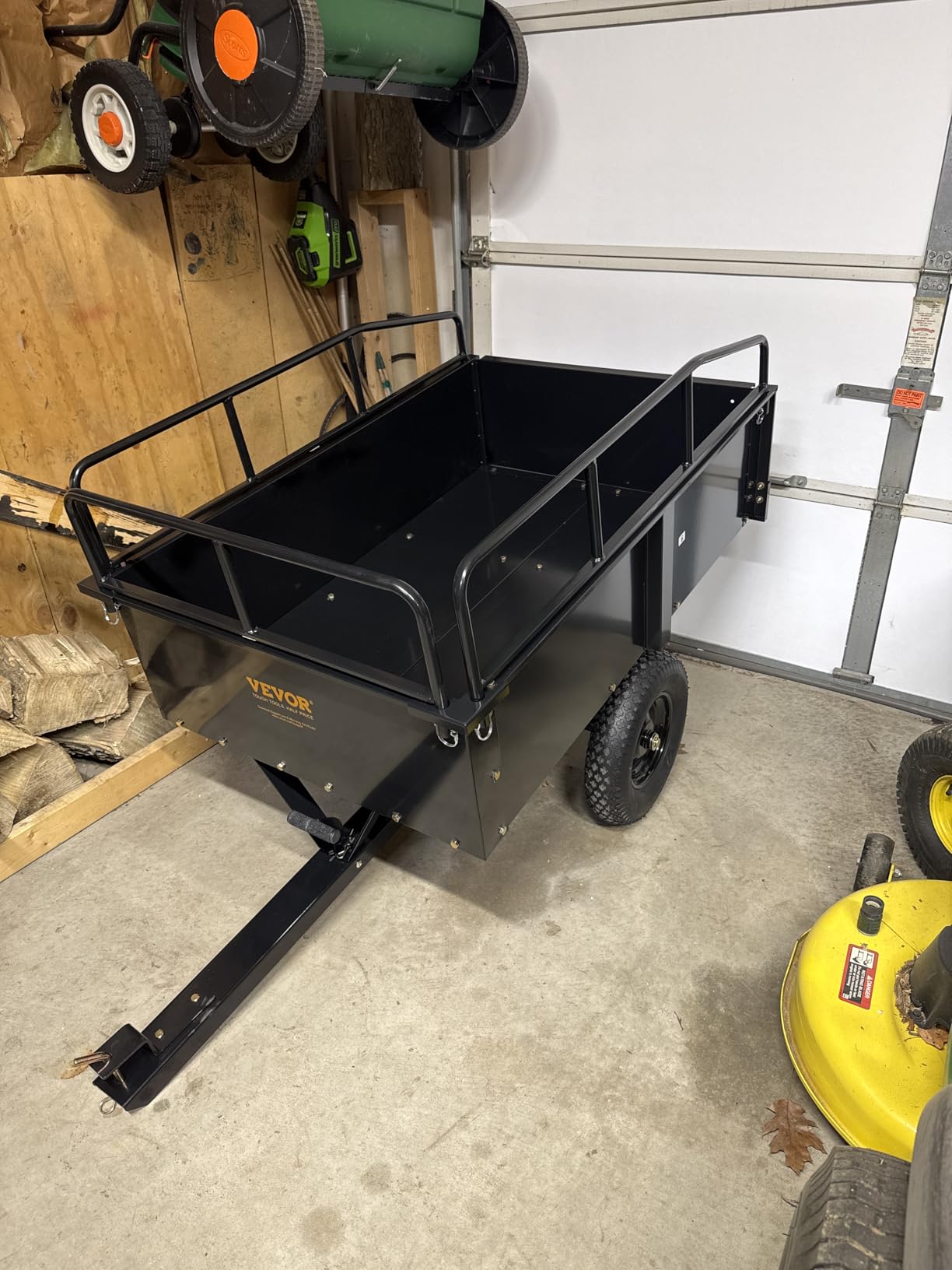 VEVOR Heavy Duty ATV Trailer Steel Dump Cart, 750 lbs 15 Cubic Feet, Garden Utility Trailer Yard Trailers with Removable Sides for Riding Lawn Mower Tractor customer photo 1