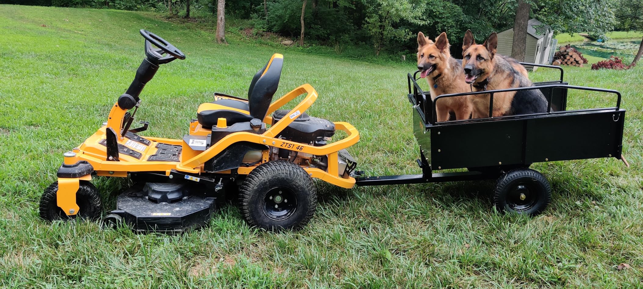 VEVOR Heavy Duty ATV Trailer Steel Dump Cart, 750 lbs 15 Cubic Feet, Garden Utility Trailer Yard Trailers with Removable Sides for Riding Lawn Mower Tractor customer photo 2