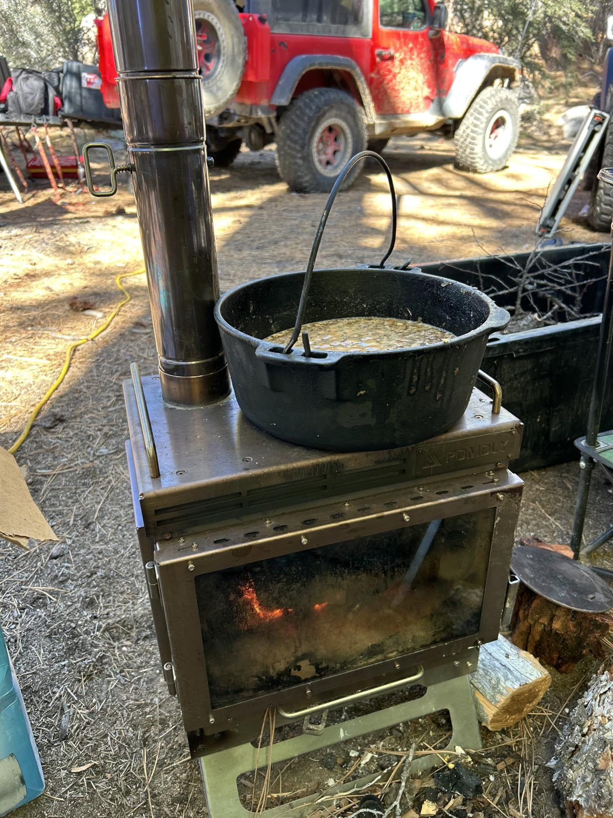 POMOLY Camping Tent Stove Wood Burning Stove, Dweller Max 3 Stainless Steel Wood Stove for Hiking, Cooking, Heating (with 3 Glasses) customer photo 2