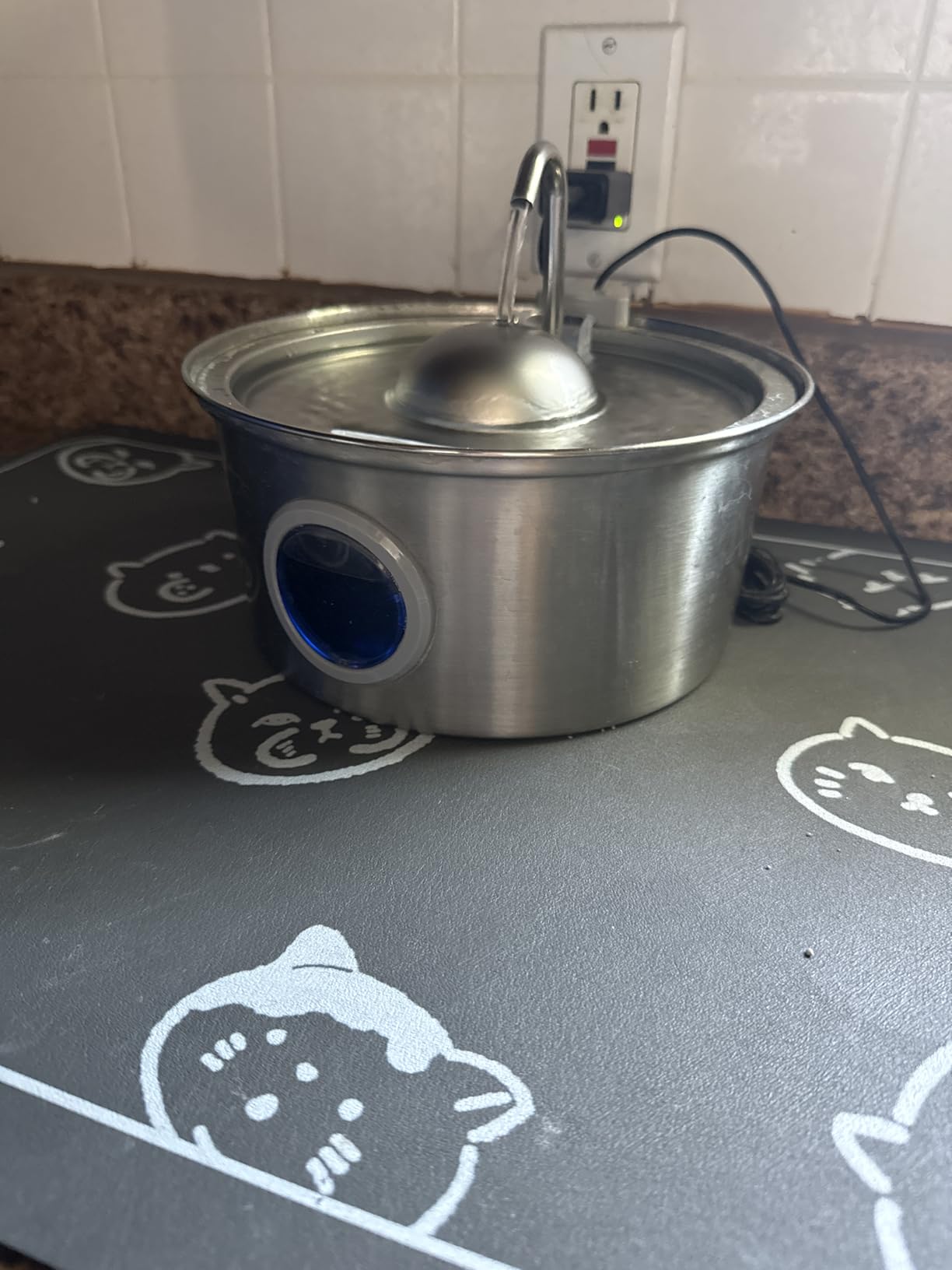 Cat Water Fountain Stainless Steel with Water Level Window, 108oz/3.2L Cat Fountain Quiet Automatic Pet Water Fountain for Cats and Small Dogs customer photo 1