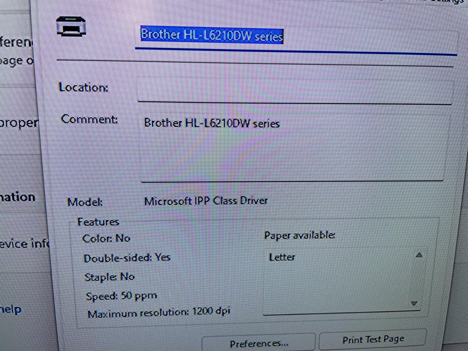 Brother Professional Laser Printer with High-Speed 50 ppm Output, Advanced Security Features, and Wireless Networking for Business, Monochrome Printing with Duplex Capability (HL-6210DW) customer photo 2