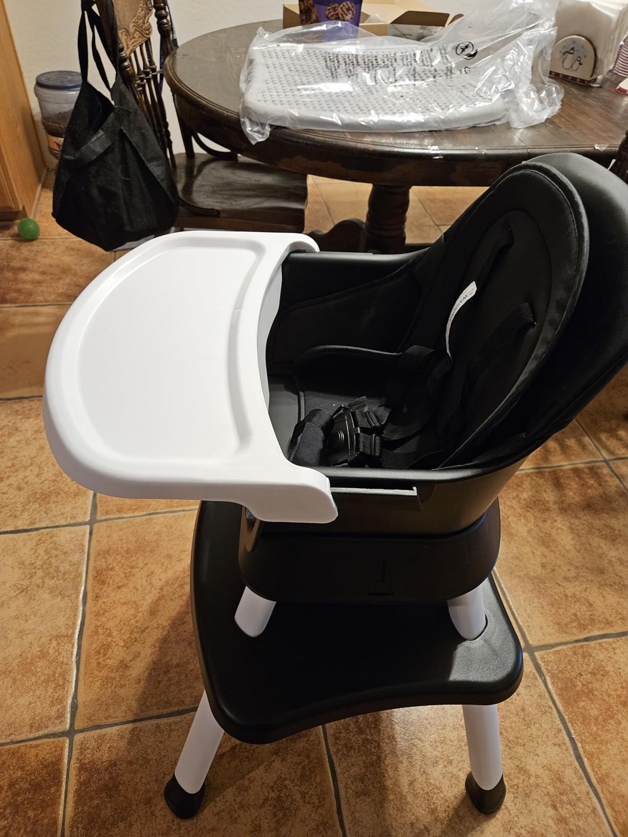 Kinder King 8 in 1 Baby High Chair, Coverts to Dining Booster Seat/Kids Table & Chair Set/Toddler Building Block Table/Kids Stool, Removable Tray & Double Seat Cover, Easy to Wipe, Grey & Pink customer photo 1