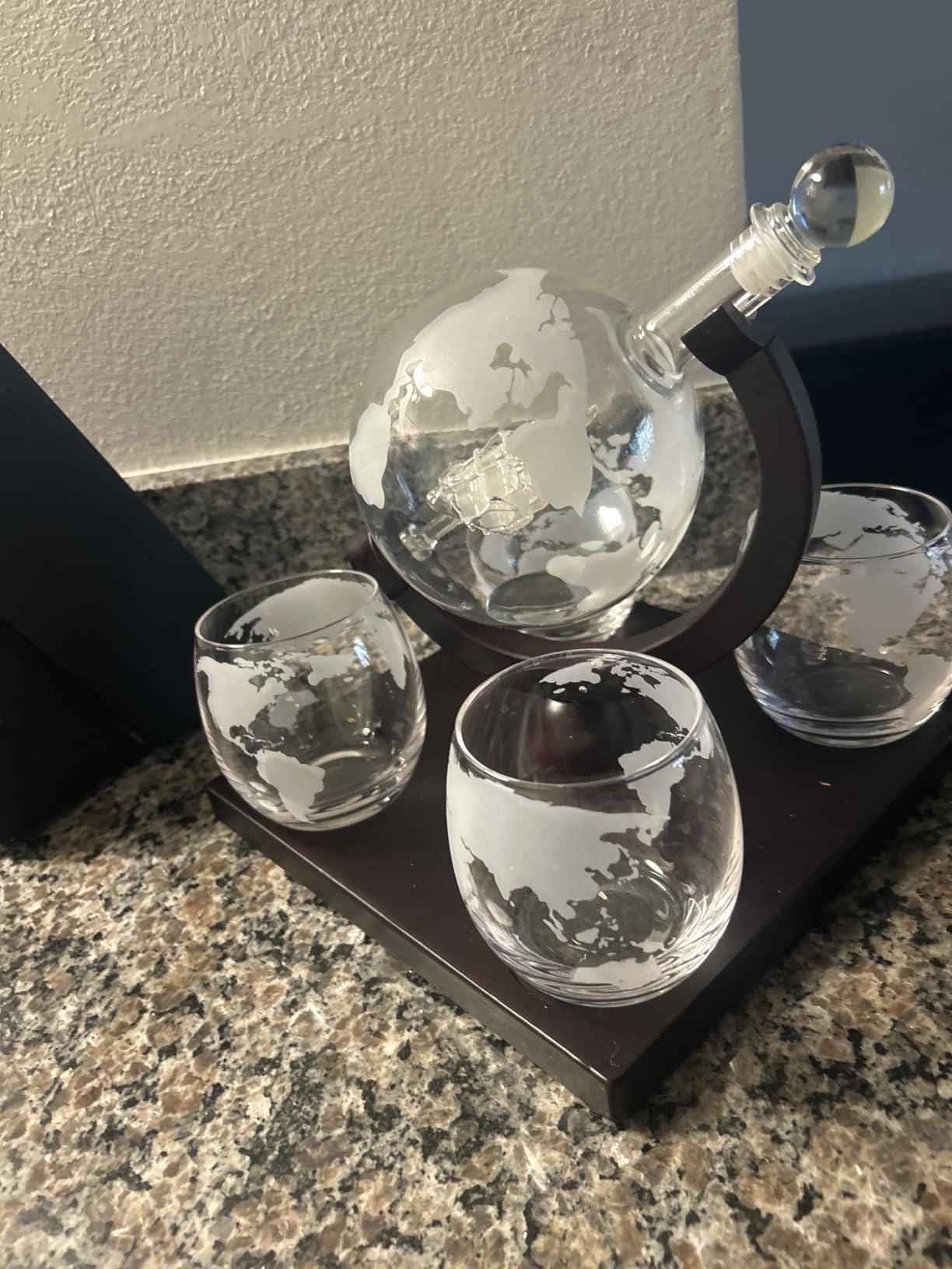 Luxury Gift For Men - Whiskey Decanter Set For Beloved Husband Or Dad Birthday Gift - 4 Whiskey Glasses And Decanter Set customer photo 2