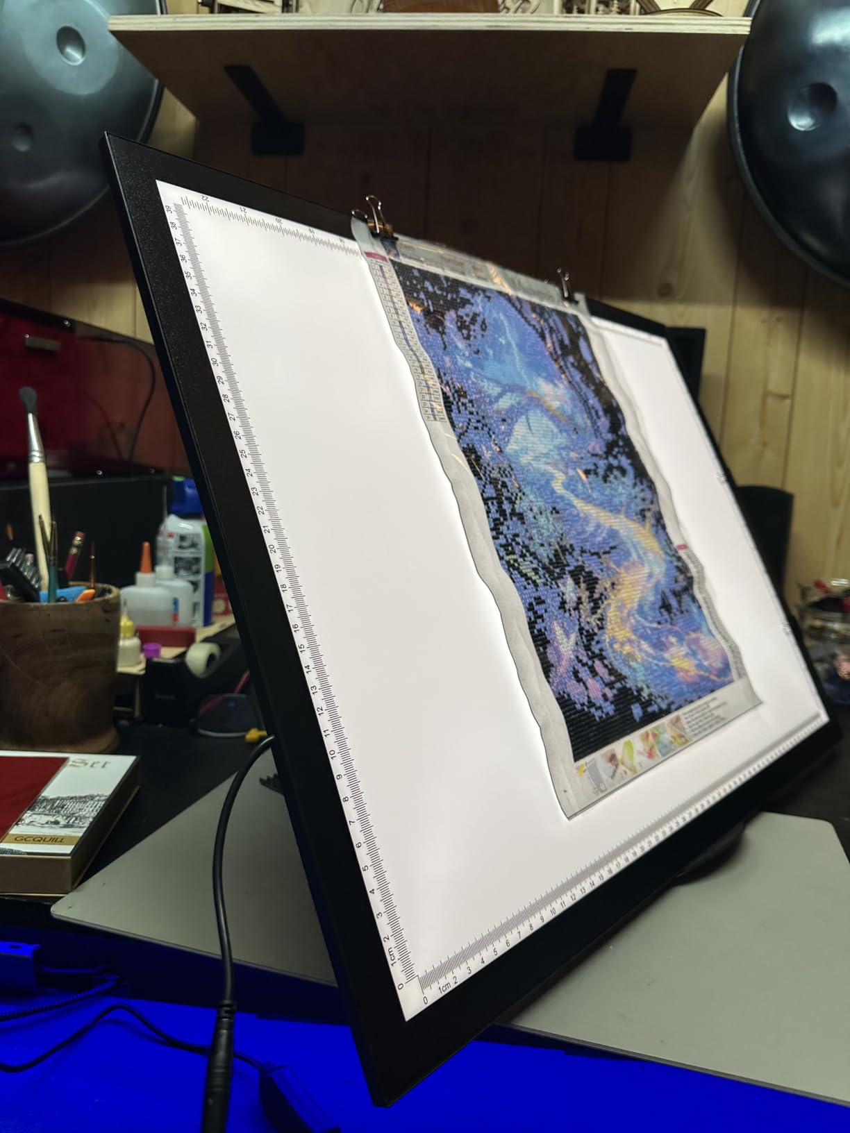 WELZK 10000 Lux High Bright Light Pad A2, 3 Colors Light Board, 10 Levels/Stepless Dimming for Diamond Painting, Tracing, Drawing, Sketching customer photo 1