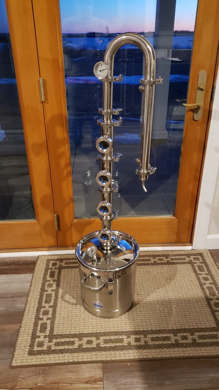 YUEWO Alcohol Still 5.8GAL/13.2GAL Stainless Steel Alcohol Distiller Home Brewing Distillery Kit with 2