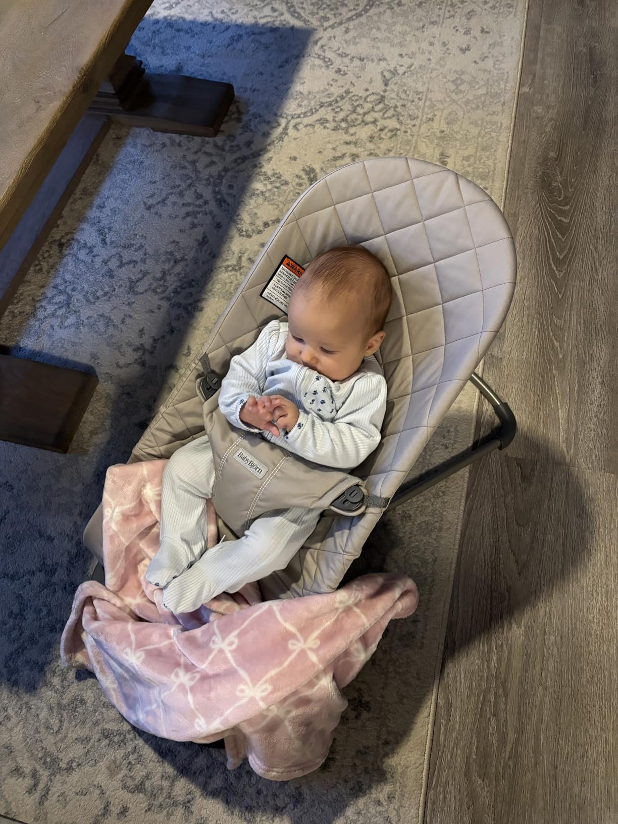 BabyBjorn Bouncer Bliss, Sand Gray, Woven, Classic Quilt customer photo 2