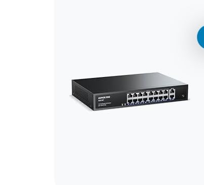 24 Port Gigabit PoE Switch,AUMOX PRO 28 Port PoE with 2 x Uplink Gigabit Ports, 2 x 1G SFP Slots 400W SG528P ,Plug and Play,Metal Case Desktop, Wall Mount or Rackmount Network Switch,802.3af/at customer photo 1