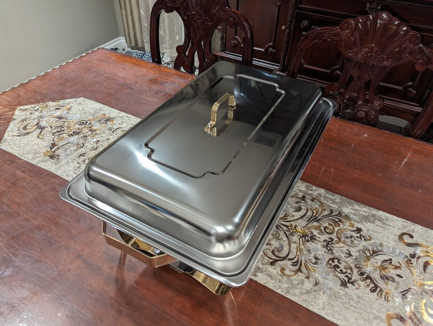 Chafing Dishes for Buffet 4 Pack, 9QT Gold & Silver Food Warmers for Parties customer photo 1