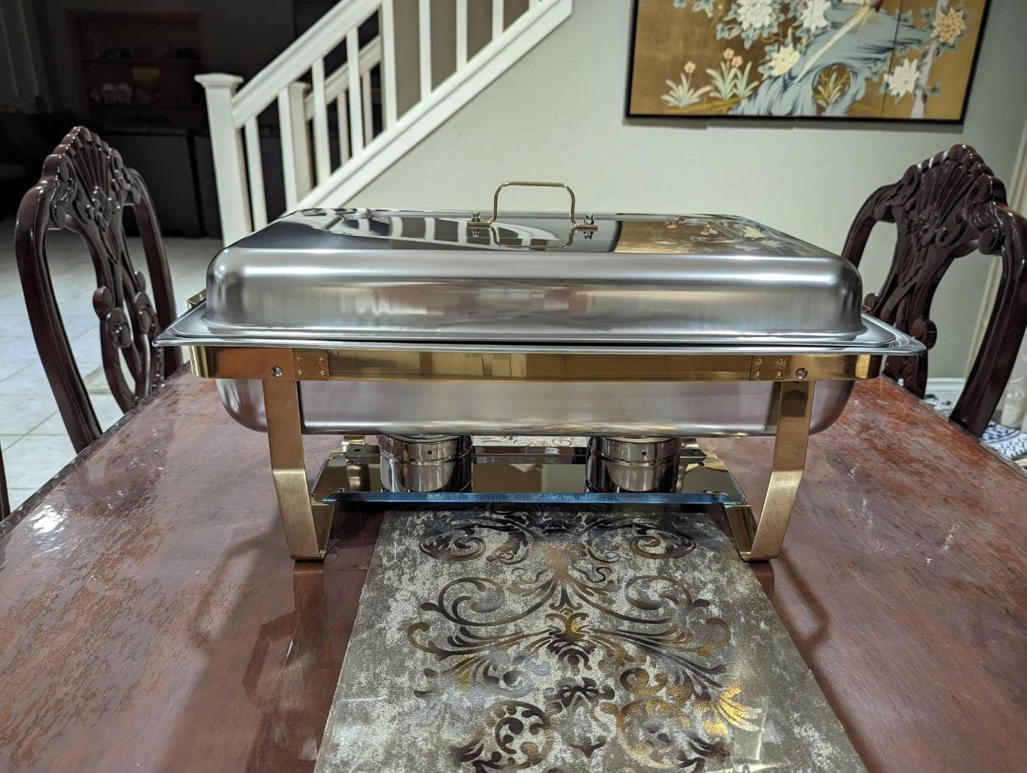 Chafing Dishes for Buffet 4 Pack, 9QT Gold & Silver Food Warmers for Parties customer photo 2