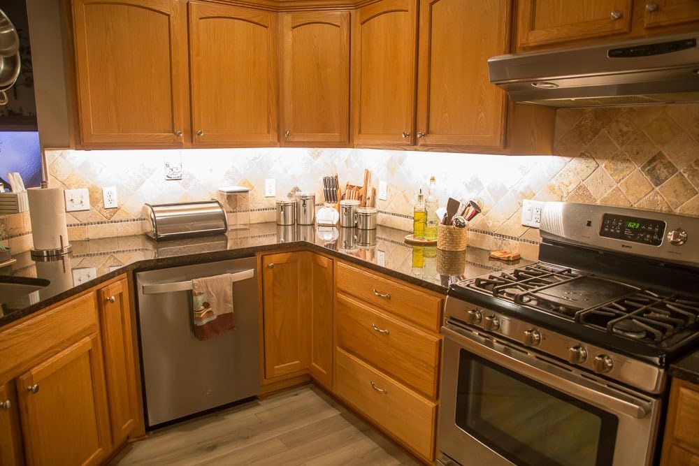Maxxima 36 in. Hardwired LED Under Cabinet Strip Light, 1380 Lumens, 3000K Warm White, Kitchen and Living Room 120V White Cove Lighting, No Power Supply Needed customer photo 2