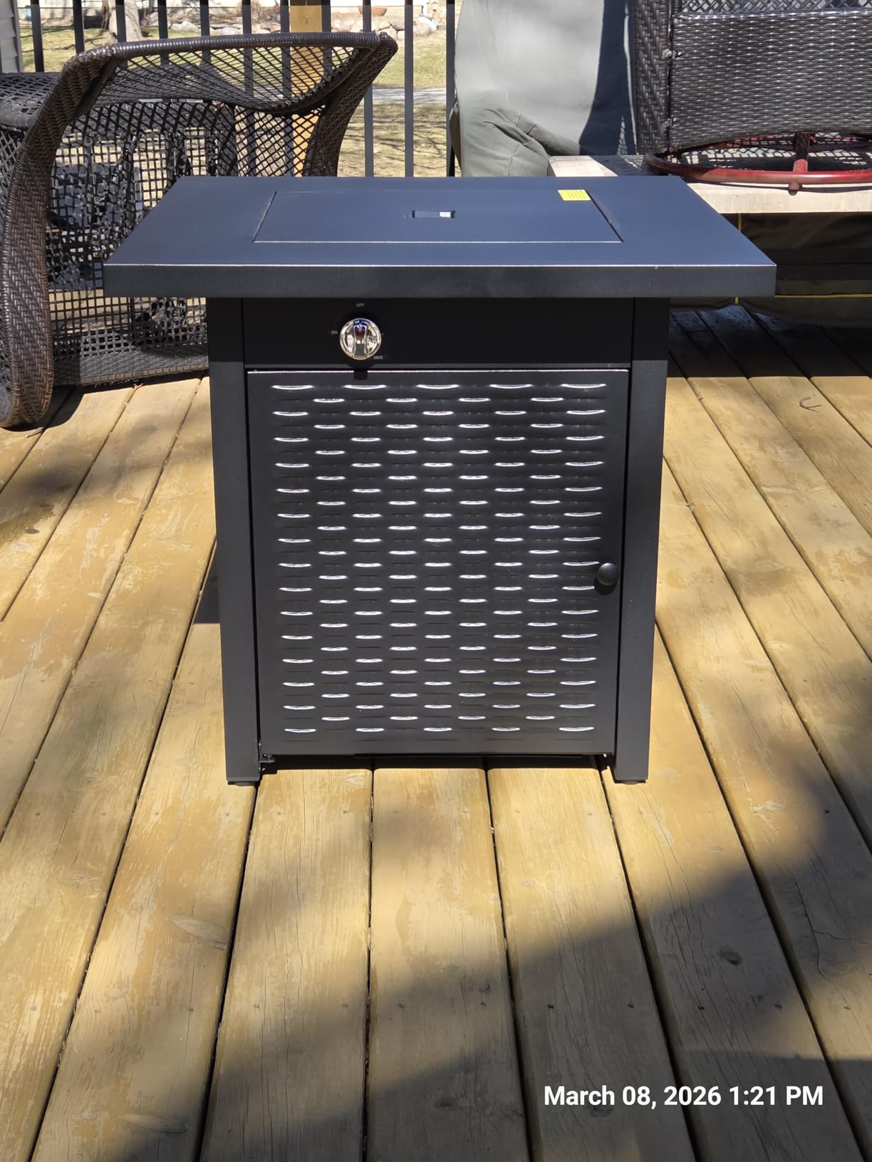 Ciays 28Inch Propane Fire Pit Table, 50,000 BTU Outdoor Gas Fire Pit Table CSA-Certified for Outside Patio with Removable Lid and Lava Rocks, Add Warmth and Ambience to Parties, Backyard, Garden customer photo 1