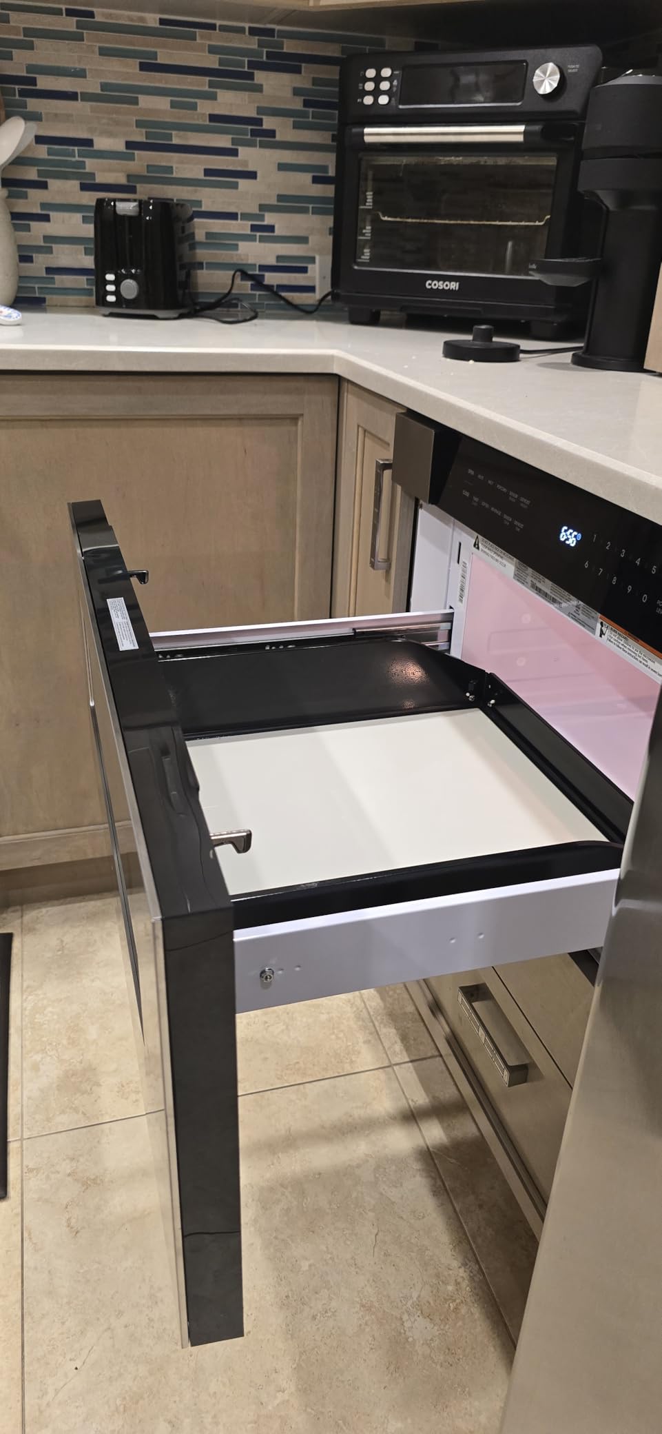 COSMO COS-MWD3012GSS 30 in. Haven Collection 1.2 cu. ft. Built-in Microwave Drawer, Presets, Touch Controls, Defrosting Rack, Stainless Steel customer photo 1