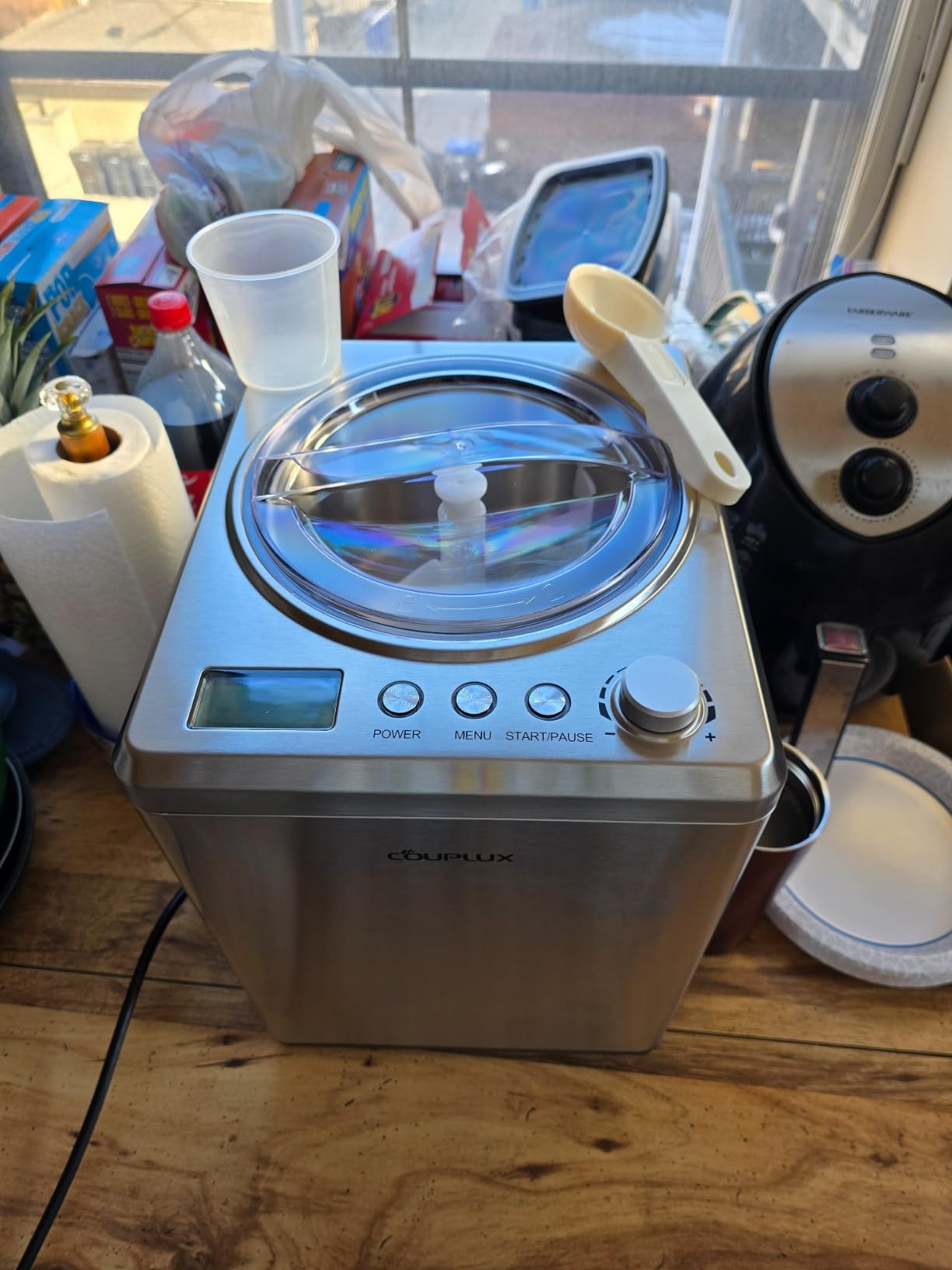 COUPLUX 2.64 Qt Ice Cream Maker, Upgraded Fastest 250W Compressor Fully Automatic Ice Cream Machine with No Pre-Freezing, 2H Keep Cool, LCD Display & Timer, All Stainless Steel customer photo 2