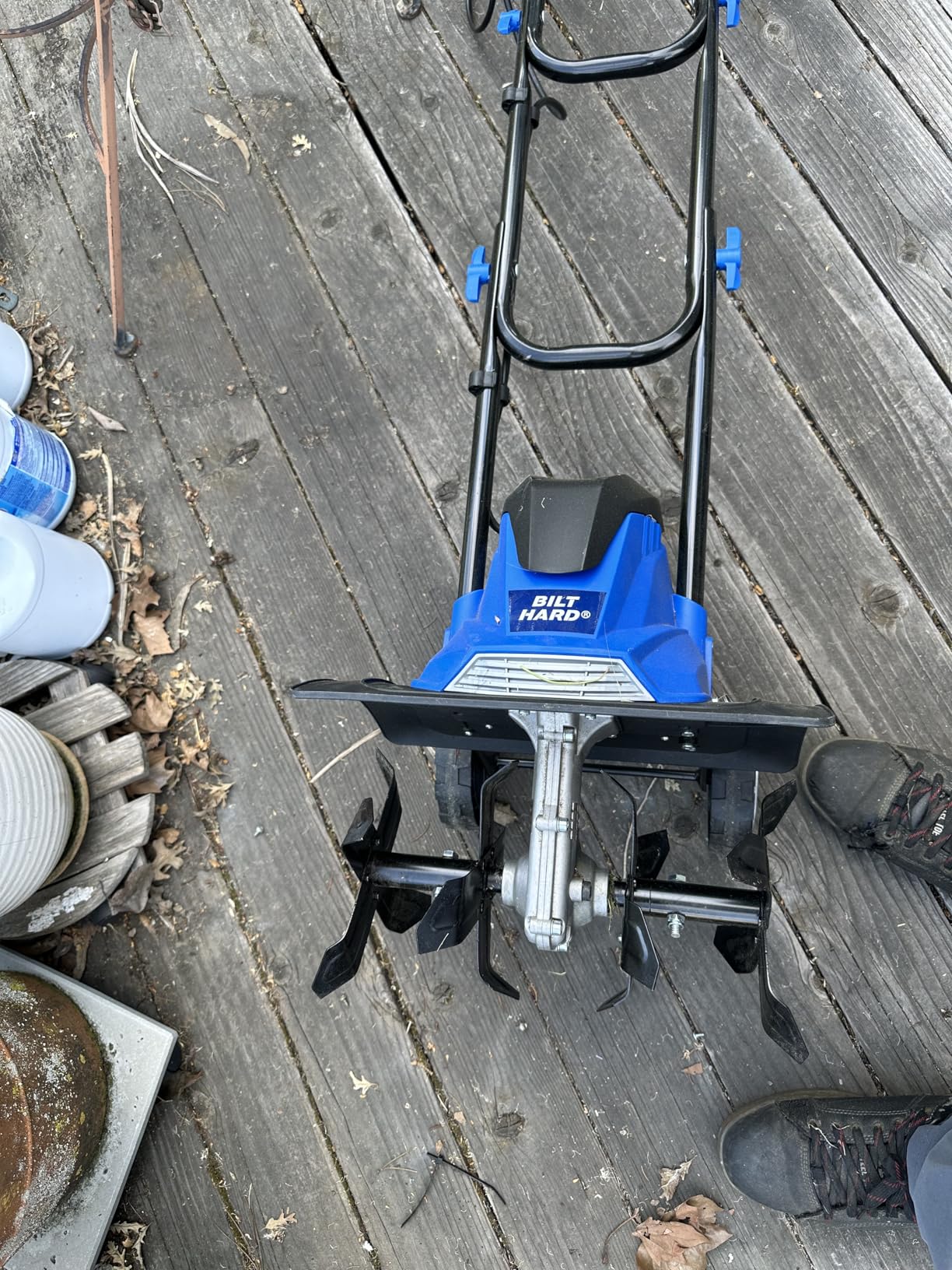 BILT HARD Electric Tiller Cultivator 14 inch, 10 Amp 4 Steel Tines Corded Tiller for Gardening with Foldable Handle, Portable Garden Rototiller with Adjustable Wheels customer photo 2