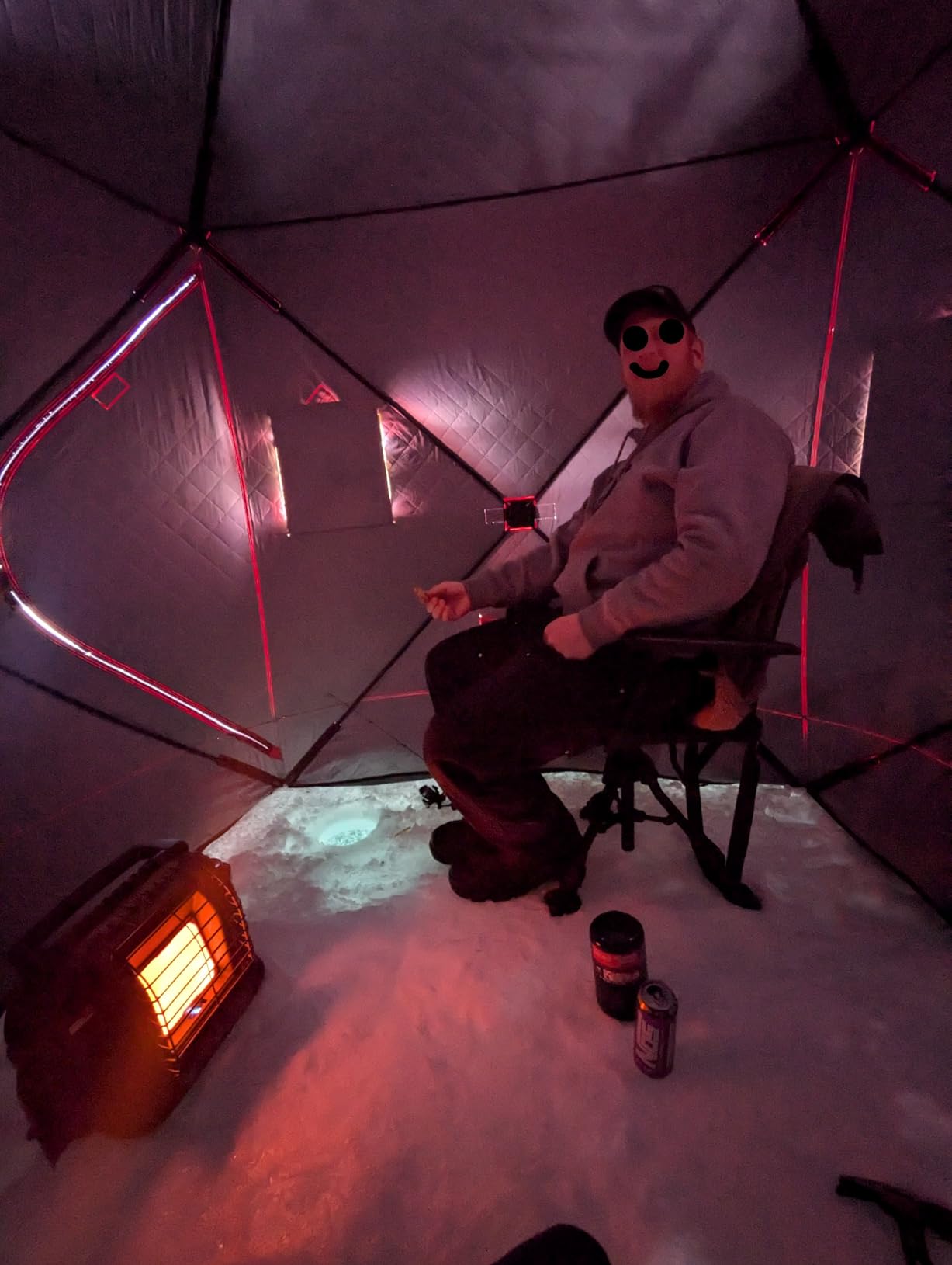 Eskimo QuickFish™ 3HD, Pop-Up Portable Shelter, No-Trip Door, Red/Black, Fully Insulated, Deluxe Ice Anchors, Three Person, Ice Fishing Shelter customer photo 1