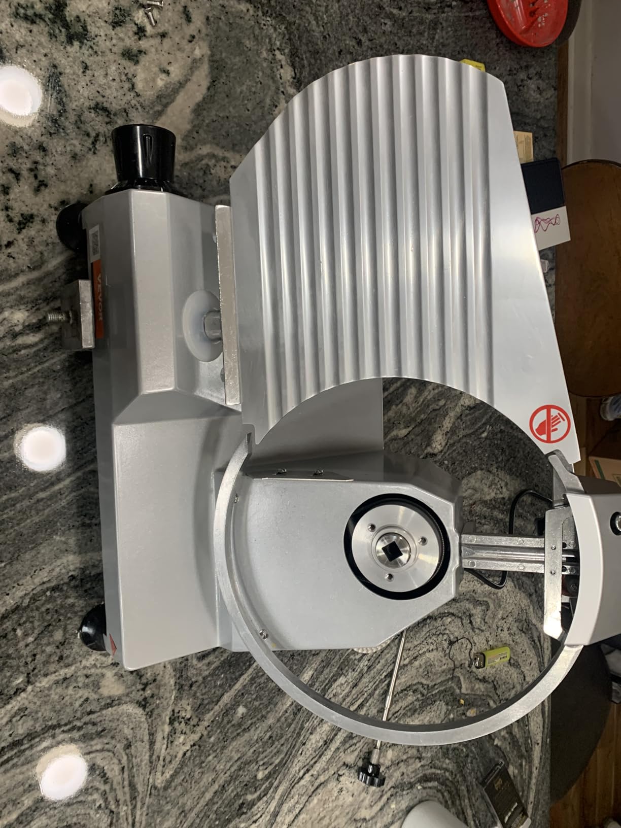 VEVOR Commercial Meat Slicer, 200W Electric Deli Food Slicer, 0-12mm Adjustable Thickness Electric Meat Slicer, 350-400RPM Slicer with 8.7