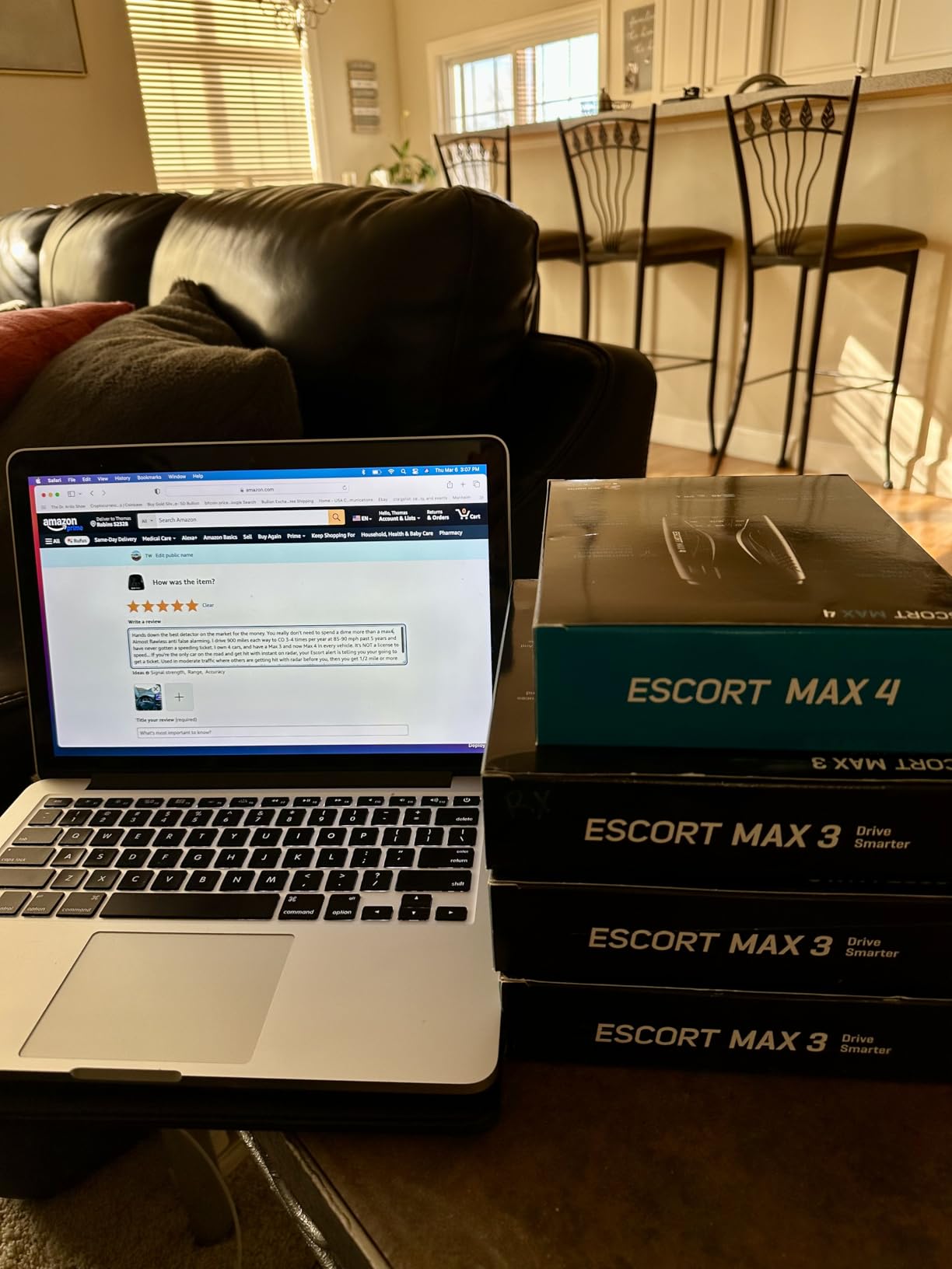 Escort MAX 4 Radar Detector - 2X The Filtering Accuracy, AutoLearn Intelligence, Advanced Detection Range, Built-in GPS and Bluetooth Connectivity, Apple CarPlay and Android Auto Compatible customer photo 2