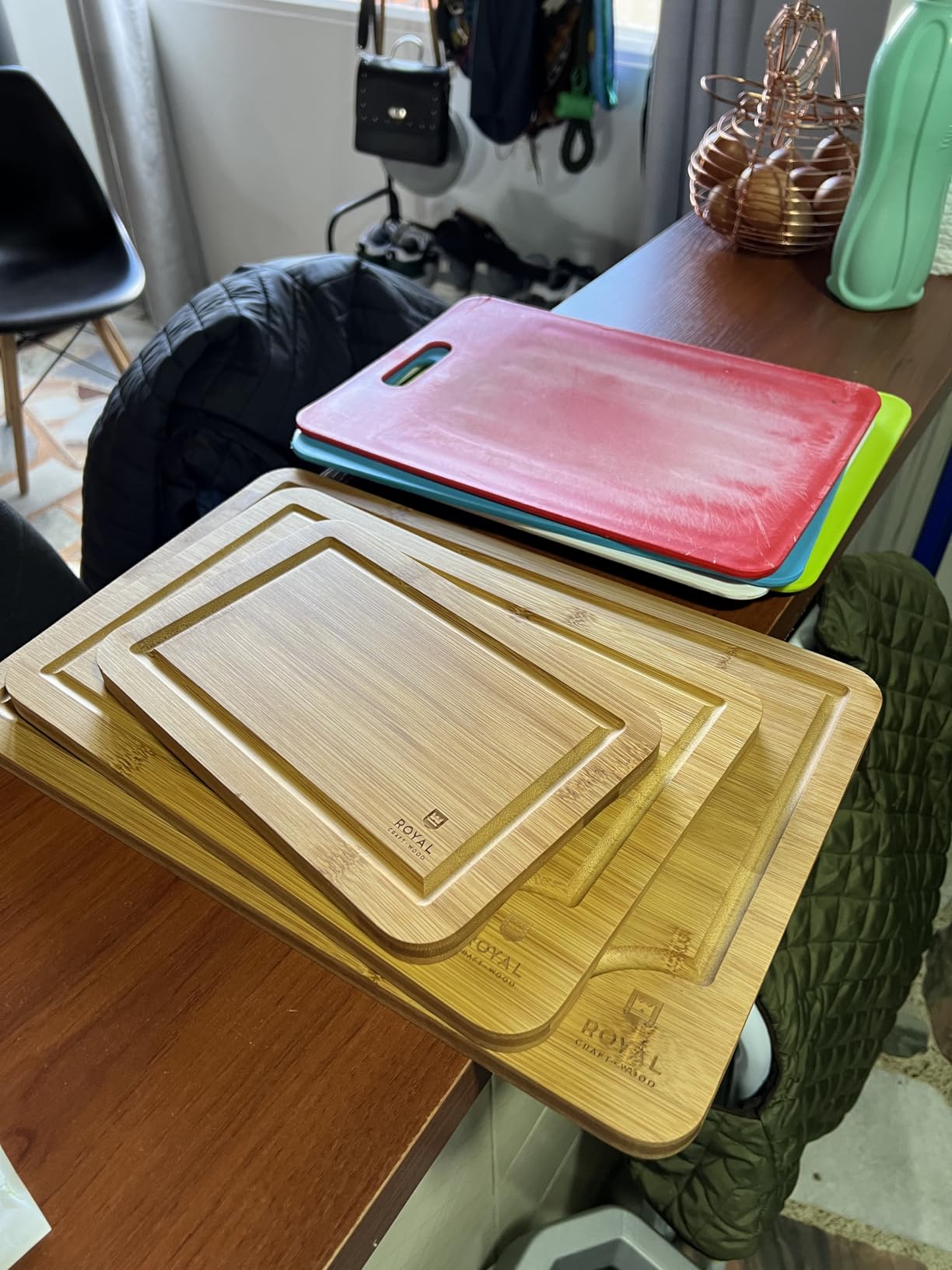 ROYAL CRAFT WOOD Wooden Cutting Boards for Kitchen Meal Prep and Serving - Bamboo Wood Serving Board Set with Deep Juice Groove Side Handles - Charcuterie and Chopping Butcher Block for Meat customer photo 1