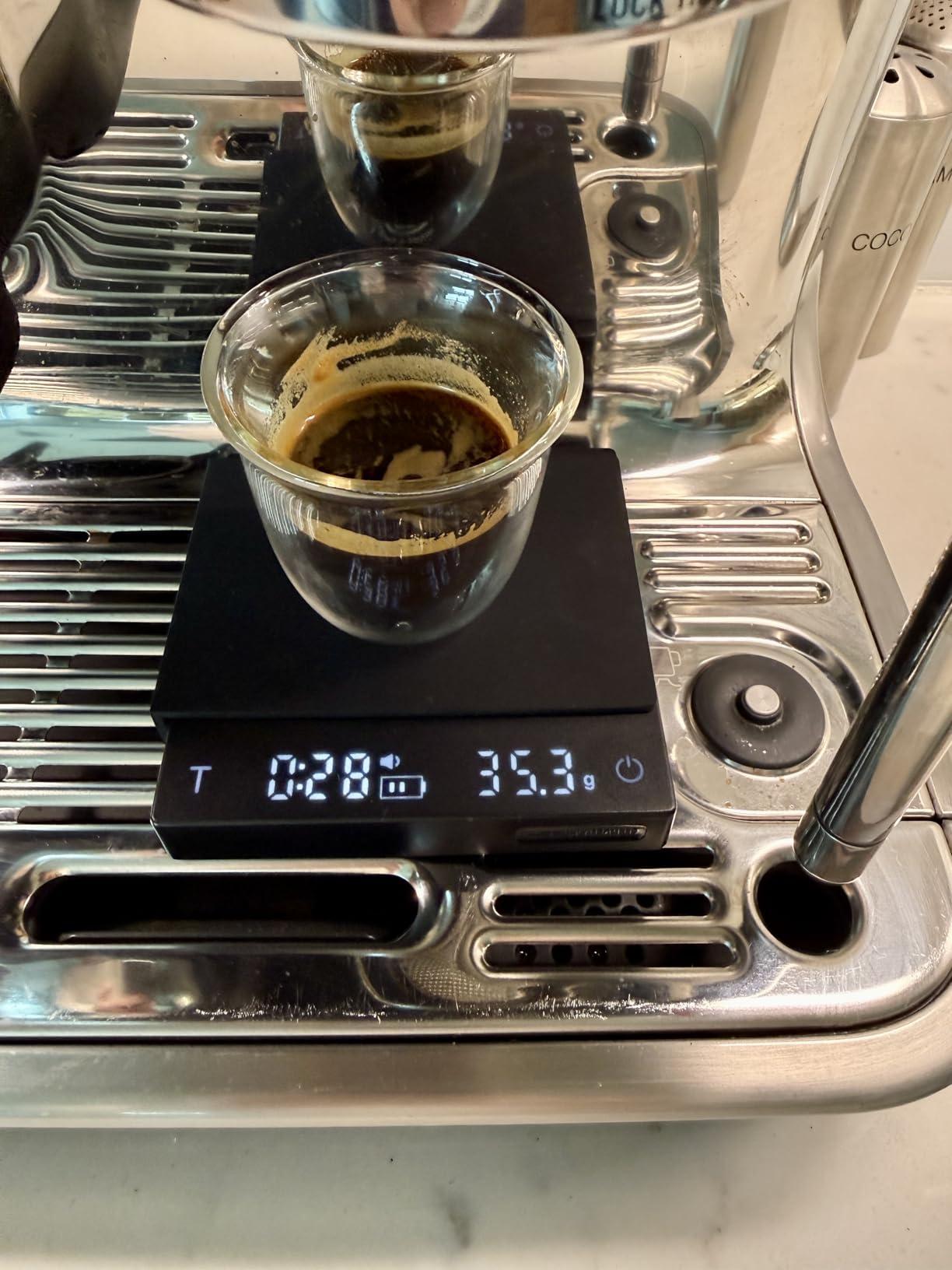 MHW-3BOMBER Mini Coffee Scale with Timer, Rechargeable Espresso Scale with Gravity Sensing, 2kg/0.1g Precision Scale for Espresso & Pour-Over Coffee, Portable Digital Kitchen Scale, Black ES6029B-OS customer photo 2