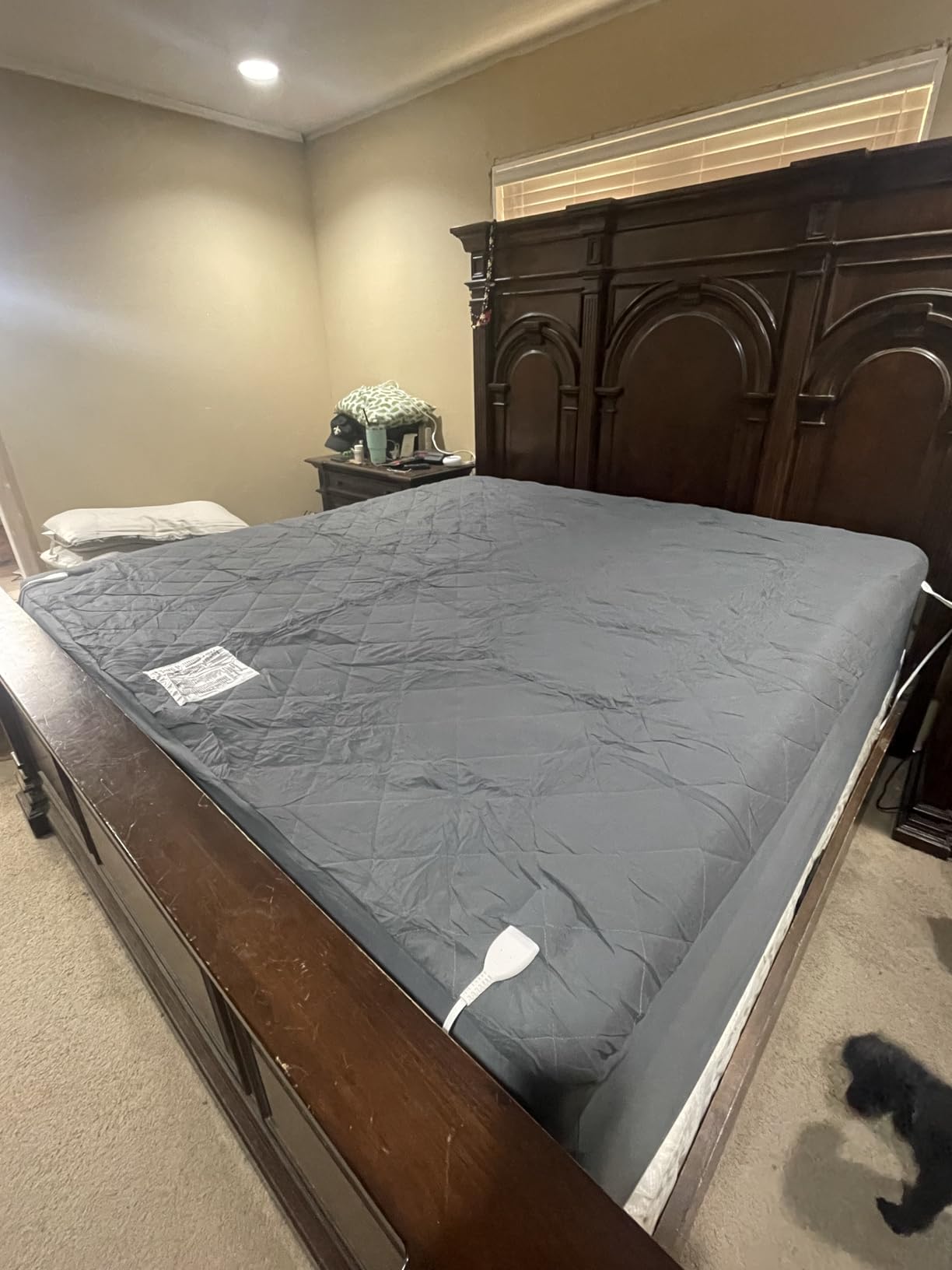 Heated Mattress Pad King Size Quilted Zone Heating Electric Bed Warmer Comfort Heat Mattress Pad Cover Dual Controller (10 Heat Setting | 1-12 Hours Auto Shut Off | with 8-21 Inch Deep Pocket) Gray customer photo 1