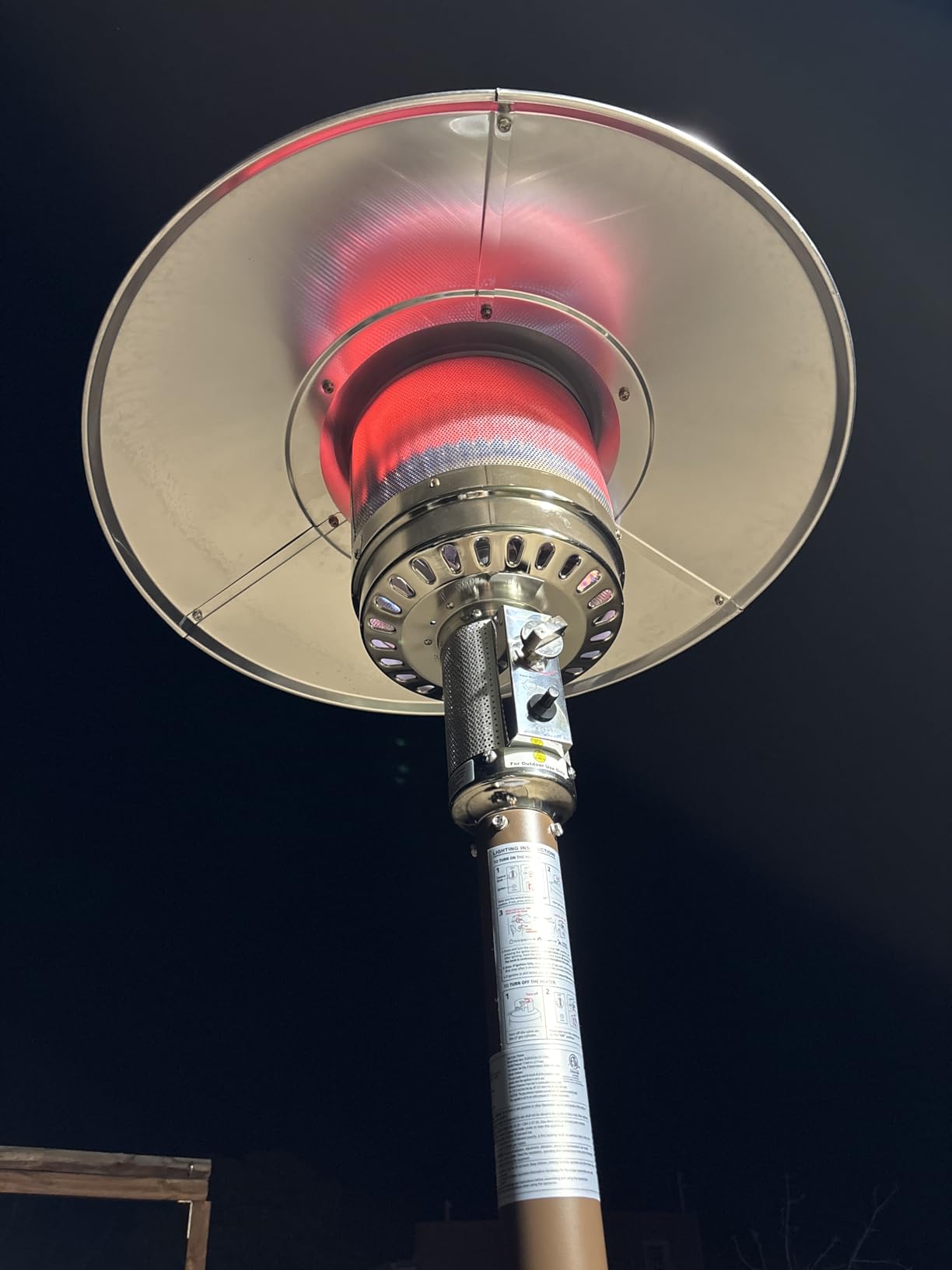 EAST OAK 55,000 BTU Propane Patio Heater with Round Table & Stainless Steel Burner, Outdoor Heater with Wheels, Ideal For Large Patios, Gardens, Outdoor Events, and Commercial Use, Bronze customer photo 1
