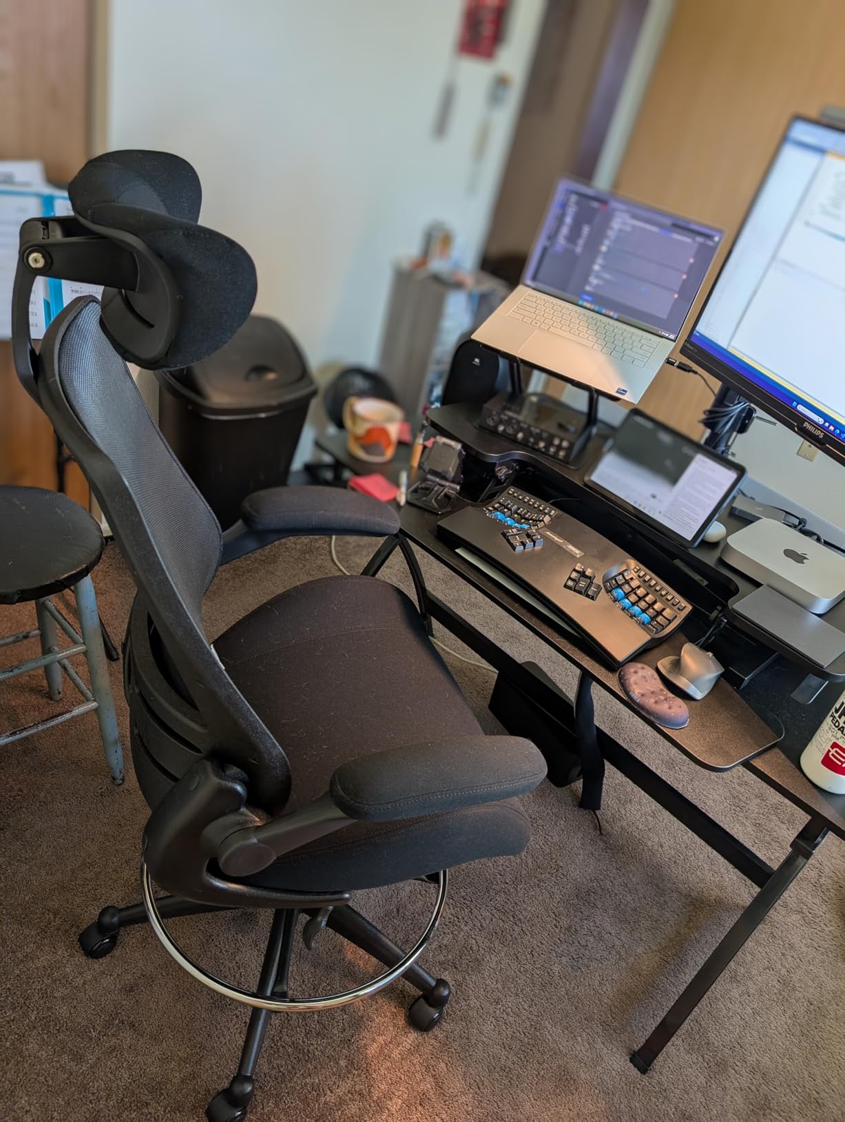 BOLISS Big and Tall Drafting Chair 400lbs - High Back Ergonomic Office Chair for Standing Desk with Double Thick Seat Cushion, Adjustable Foot Ring, Lumbar Support & Flip Up Armrests customer photo 1