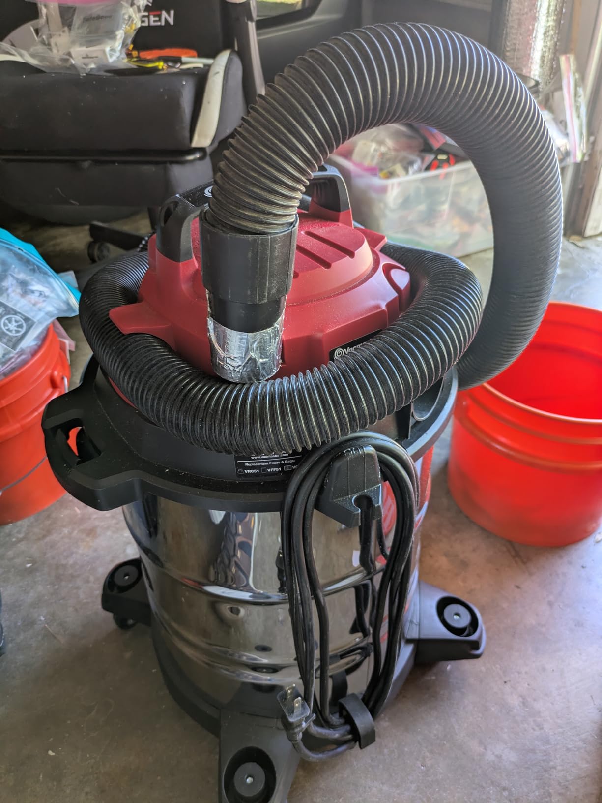 Vacmaster VOC812SF 1101 8-Gallon Premium Stainless Steel Wet/Dry Vacuum, Red Edition customer photo 2