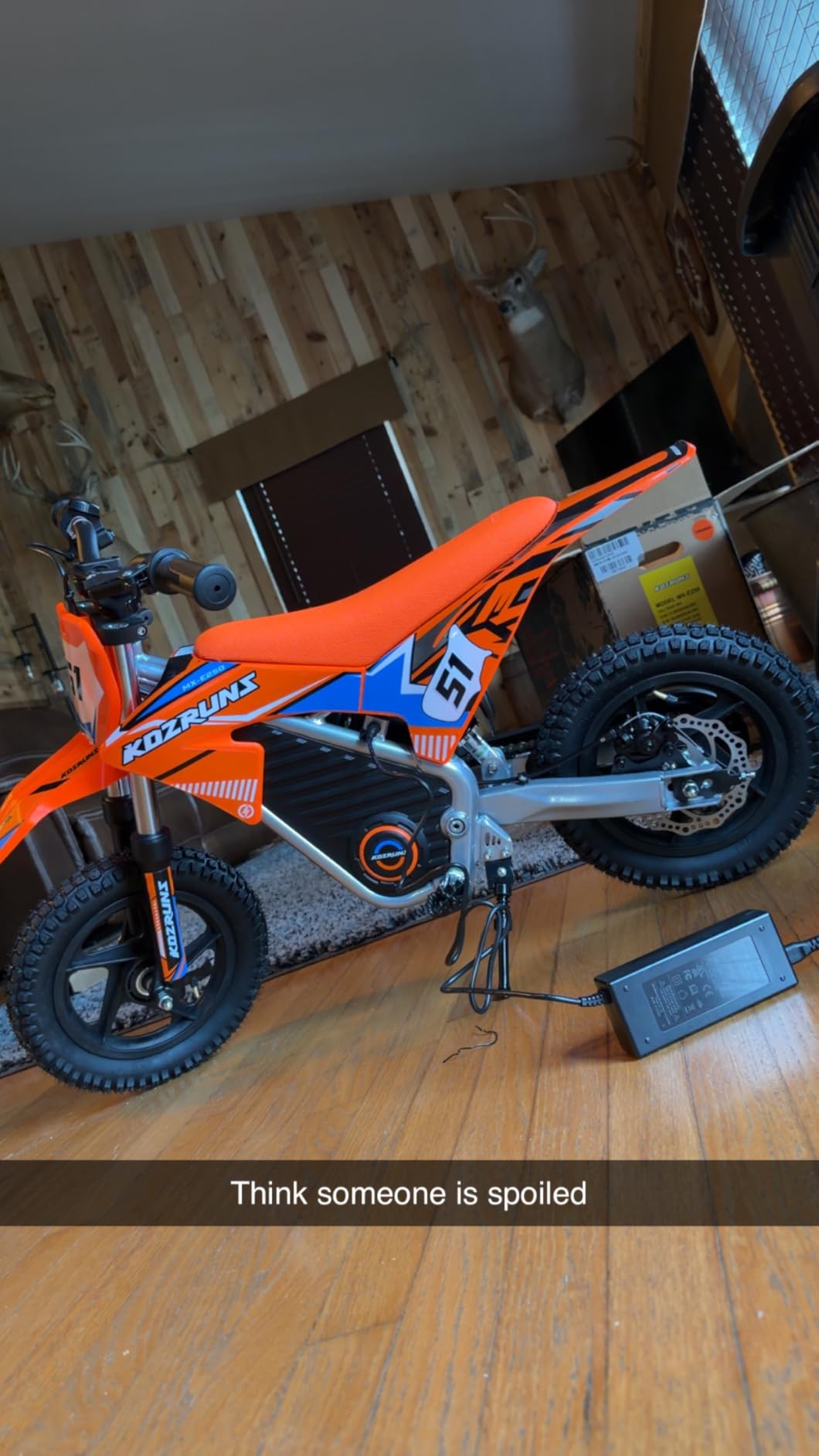 AIII 36V Electric Dirt Bike for Kids 4-8, High Performance 350W Racing Grade Motorcycle, Up to 18.6MPH, 3 Speed Settings, 14-Inch Off-Road Tires, Dual Disc Brakes & Advanced Shock Absorption, Red customer photo 2