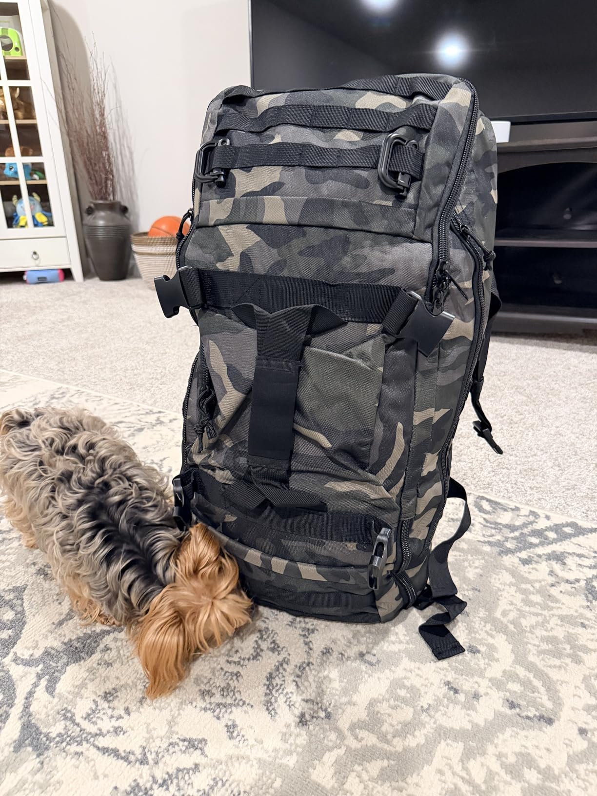 Hannibal Tactical 65L Large Duffle Bag, 3-in-1 Tactical Backpack MOLLE Pack for Sports, Gym, Outdoor, Coyote customer photo 2
