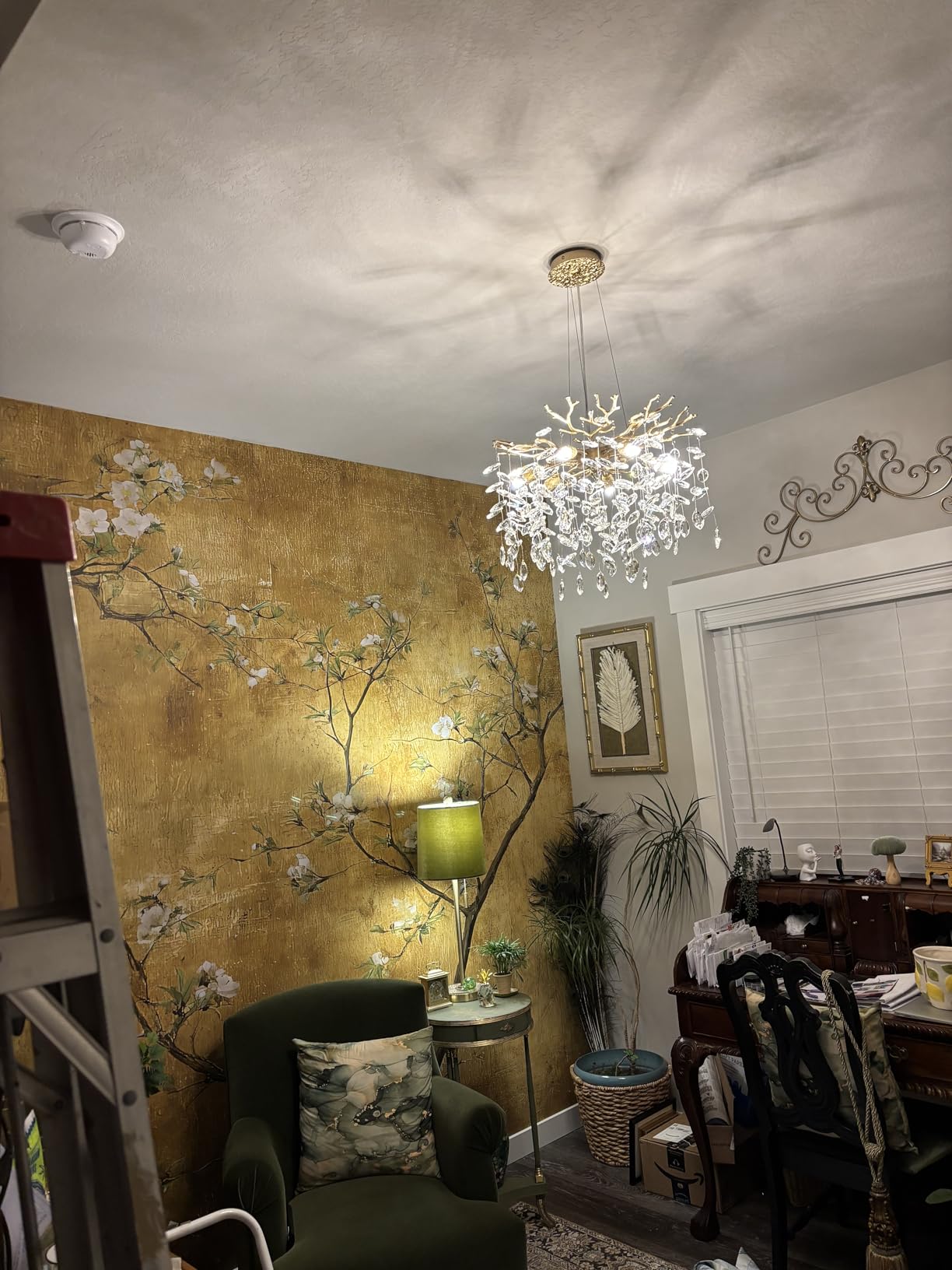 Modern Tree Branch Crystal Chandelier Luxury Silver Crystal Pendant Lighting 23.6