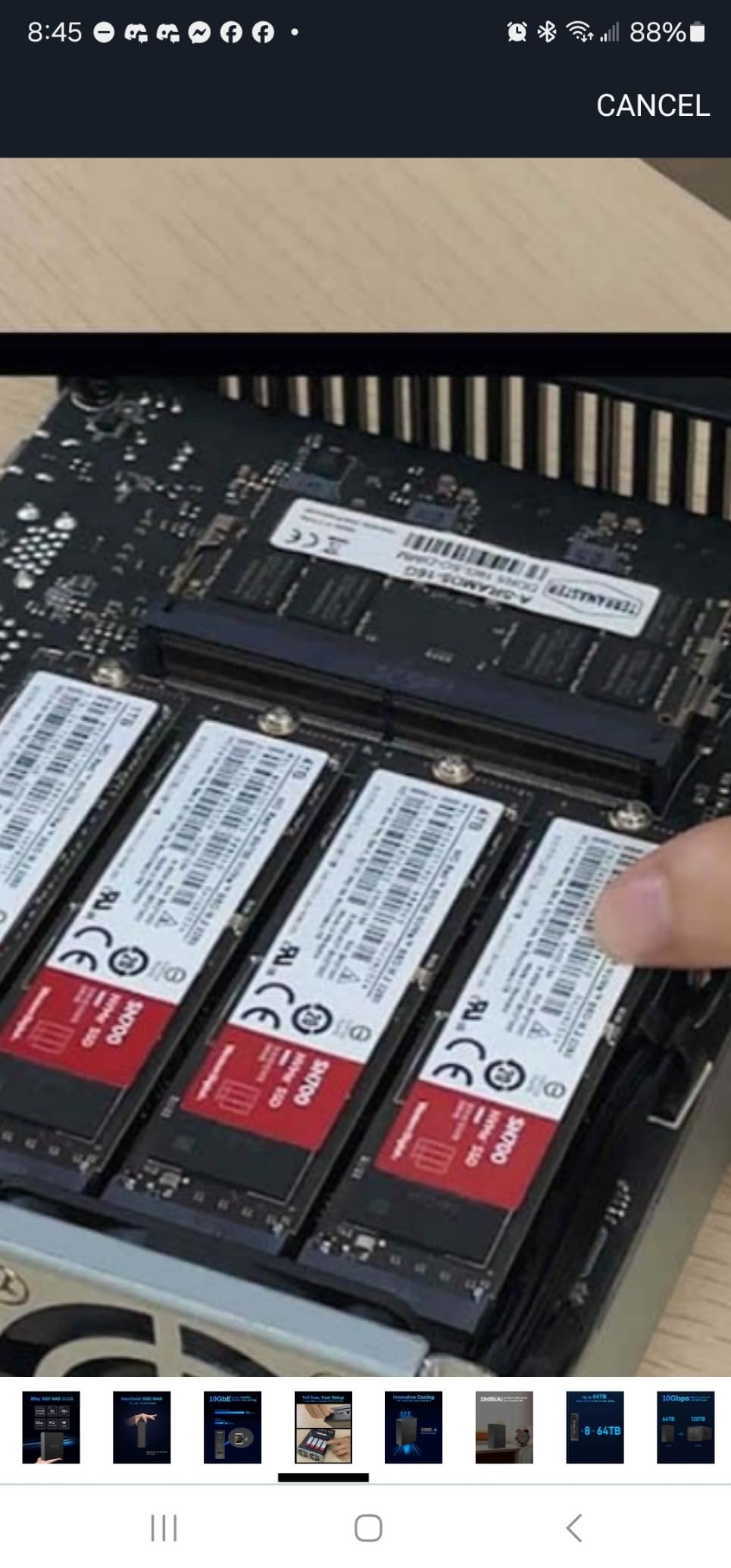 TerraMaster F8 SSD Plus NAS - 8Bay All SSD NAS Storage Core i3 8-Core 8-Thread CPU, 16GB DDR5 RAM, 10GbE Port, 8 Heat Sinks Included, Palm-Sized Network Attached Storage (Diskless) customer photo 1