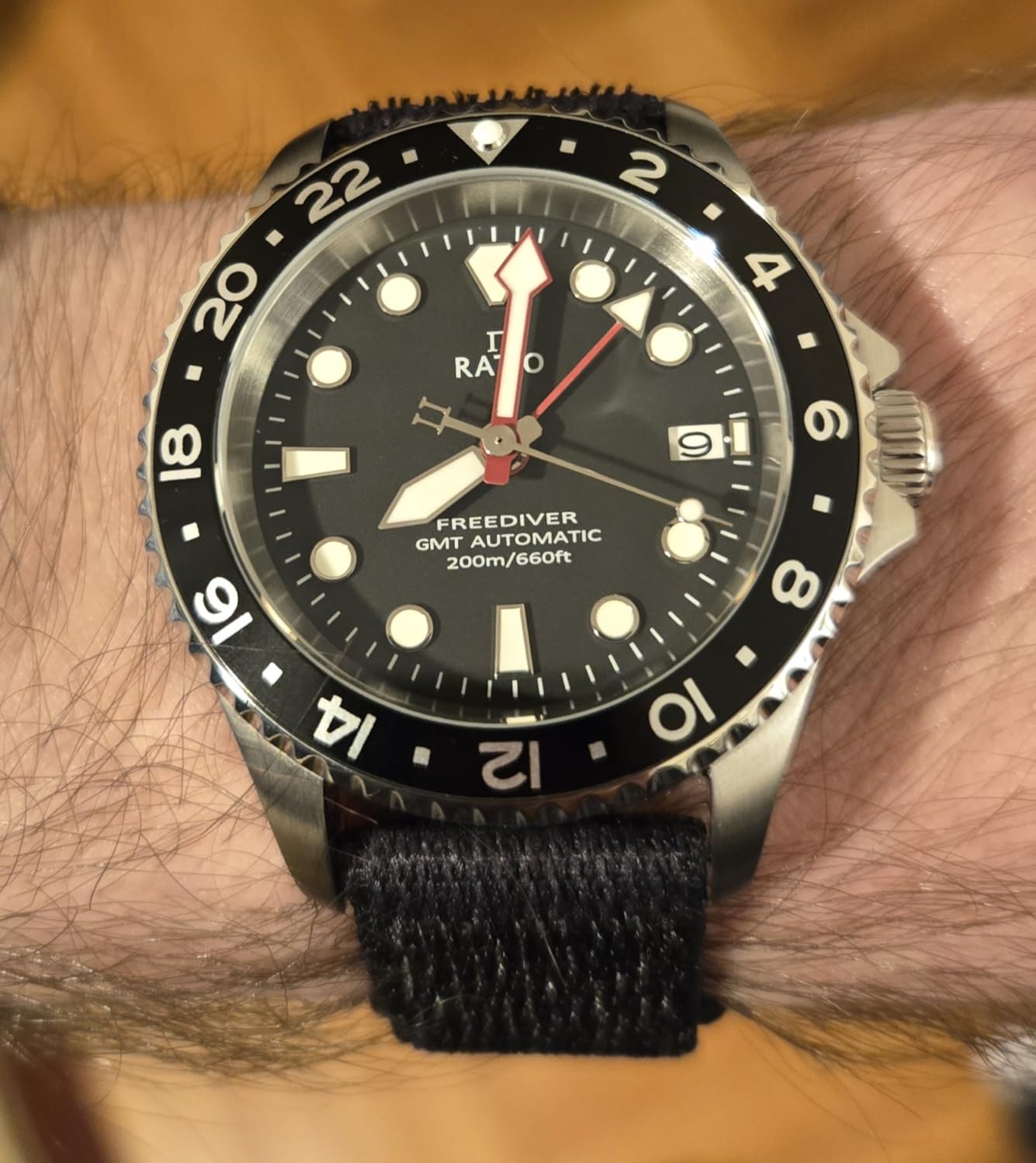 FreeDiver GMT Dive Watch - Sapphire Crystal, Rotating Bezel, Automatic 200M Water Resistant customer photo 2