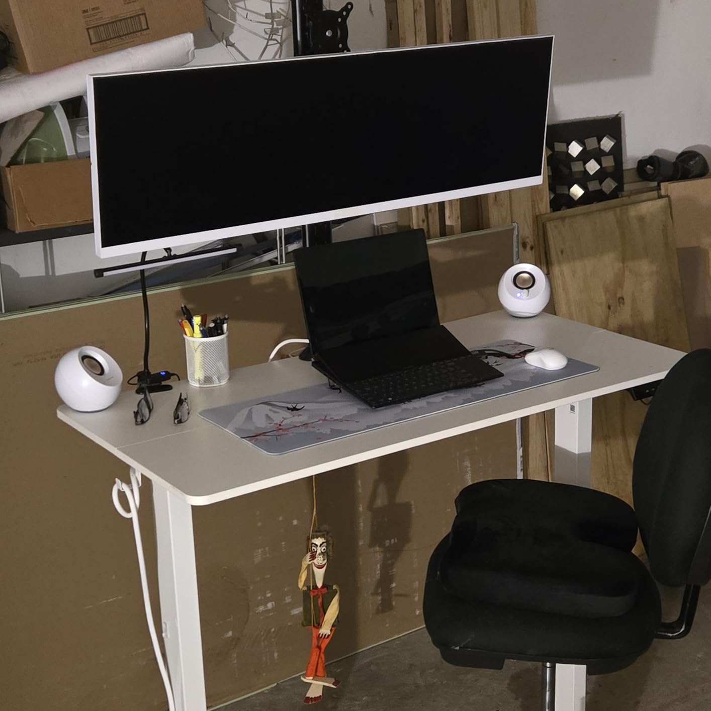 FLEXISPOT 71x32 Inch Electric Large Standing Desk for Home & Office, Spacious Splice Board Desk with Cable Management & Organizer, Cup Holder & Hook, Black customer photo 1