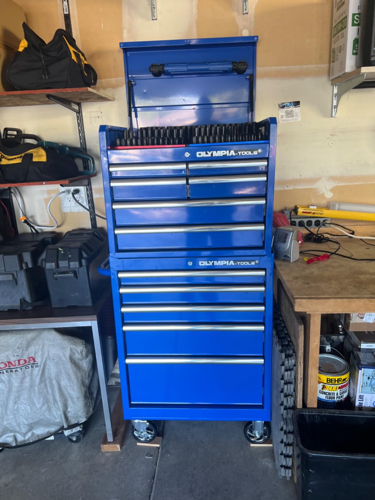Olympia Tools 72 inch Heavy Duty Mobile Tool Chest with Solid Wood Top Workbench customer photo 2