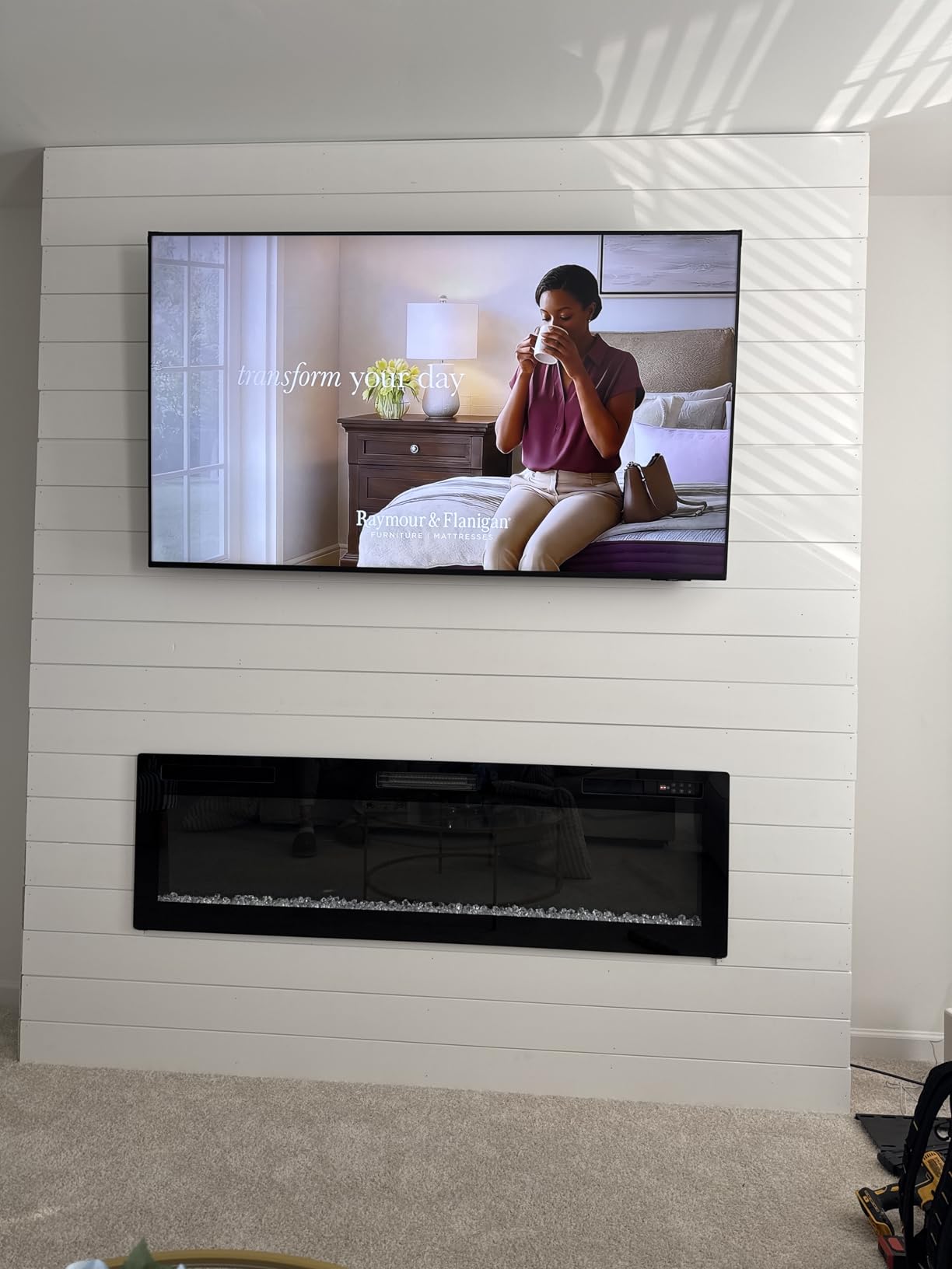 VENDROZ 72 Inch Electric Fireplace, Ultra-Thin Fire Places Electric Fireplace Inserts Recessed and Wall Mounted with Remote Control, 750W/1500W Fireplace Electric Heater with Timer, Multi-Flame customer photo 2