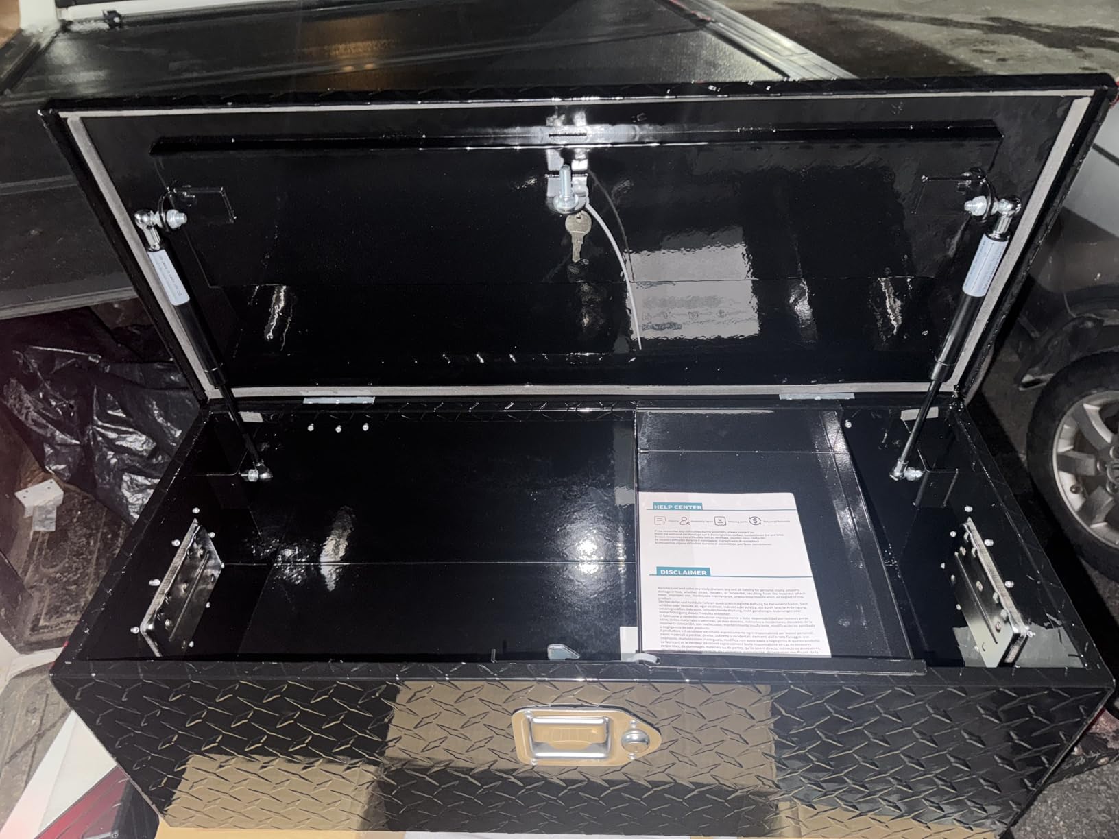 YITAMOTOR 39 Inch Truck Bed Tool Boxes Heavy Duty Aluminum with Sliding Shelf,Diamond Plate ToolBox for Pick Up Truck RV Trailer, Chest Storage Organizer with Lock and Keys customer photo 2